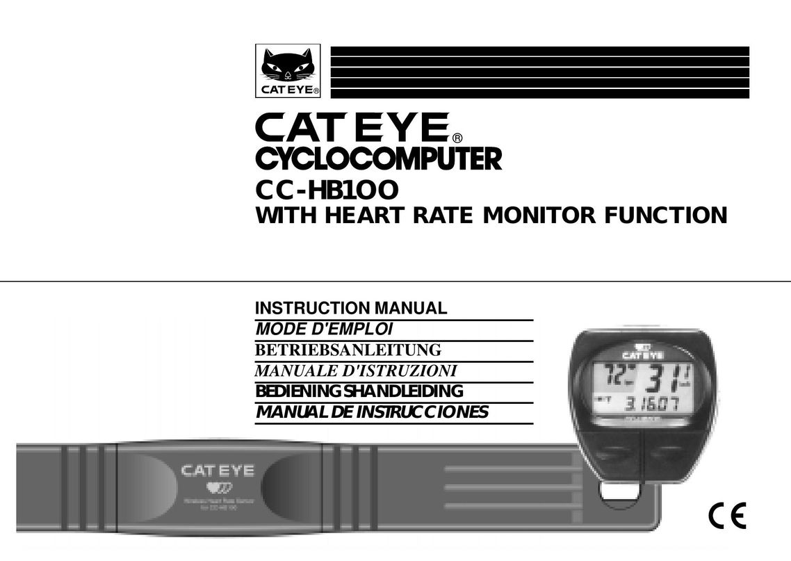 Cateye CC-HB1OO Cyclometer User Manual
