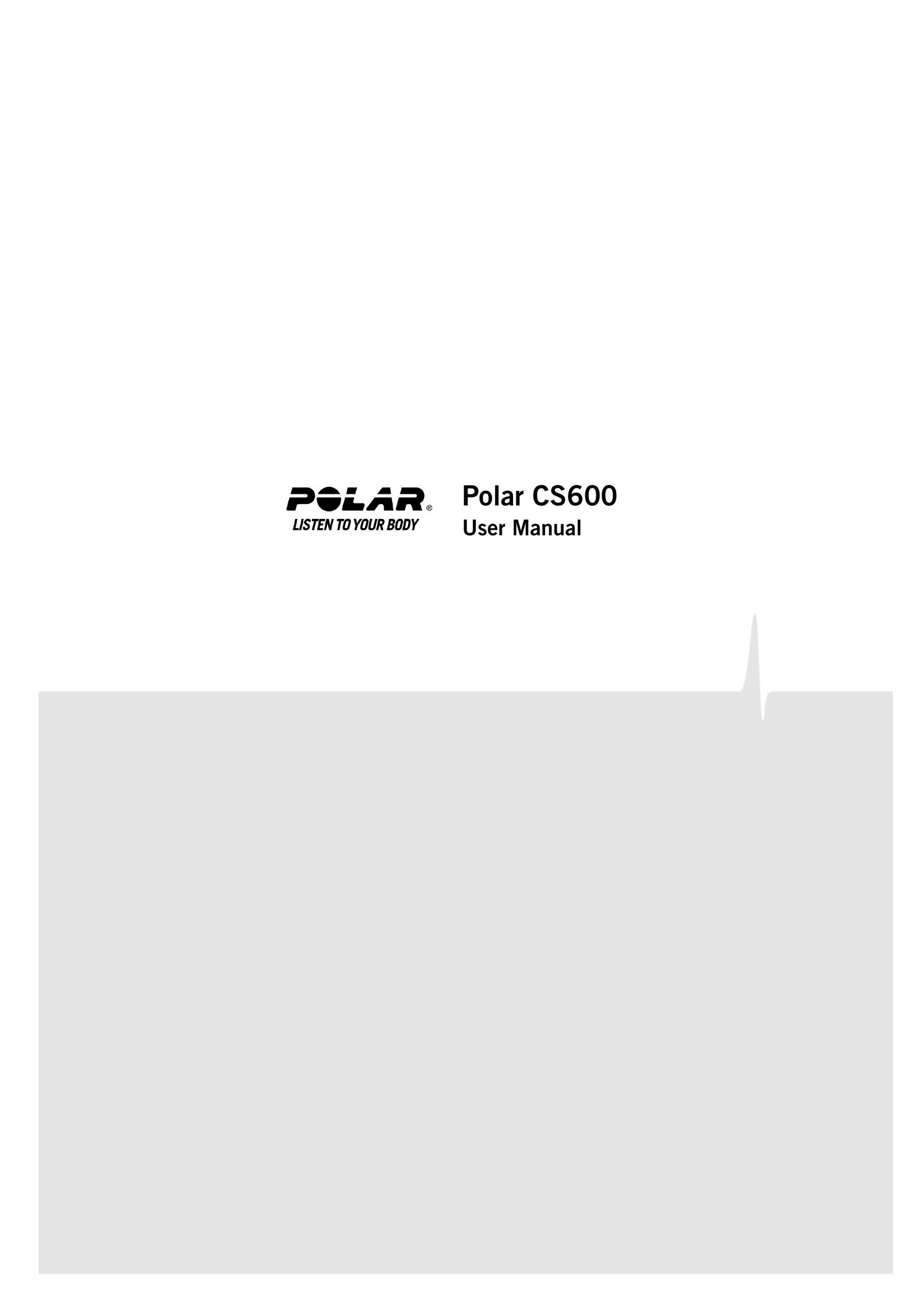 Polar CS600 Cyclometer User Manual