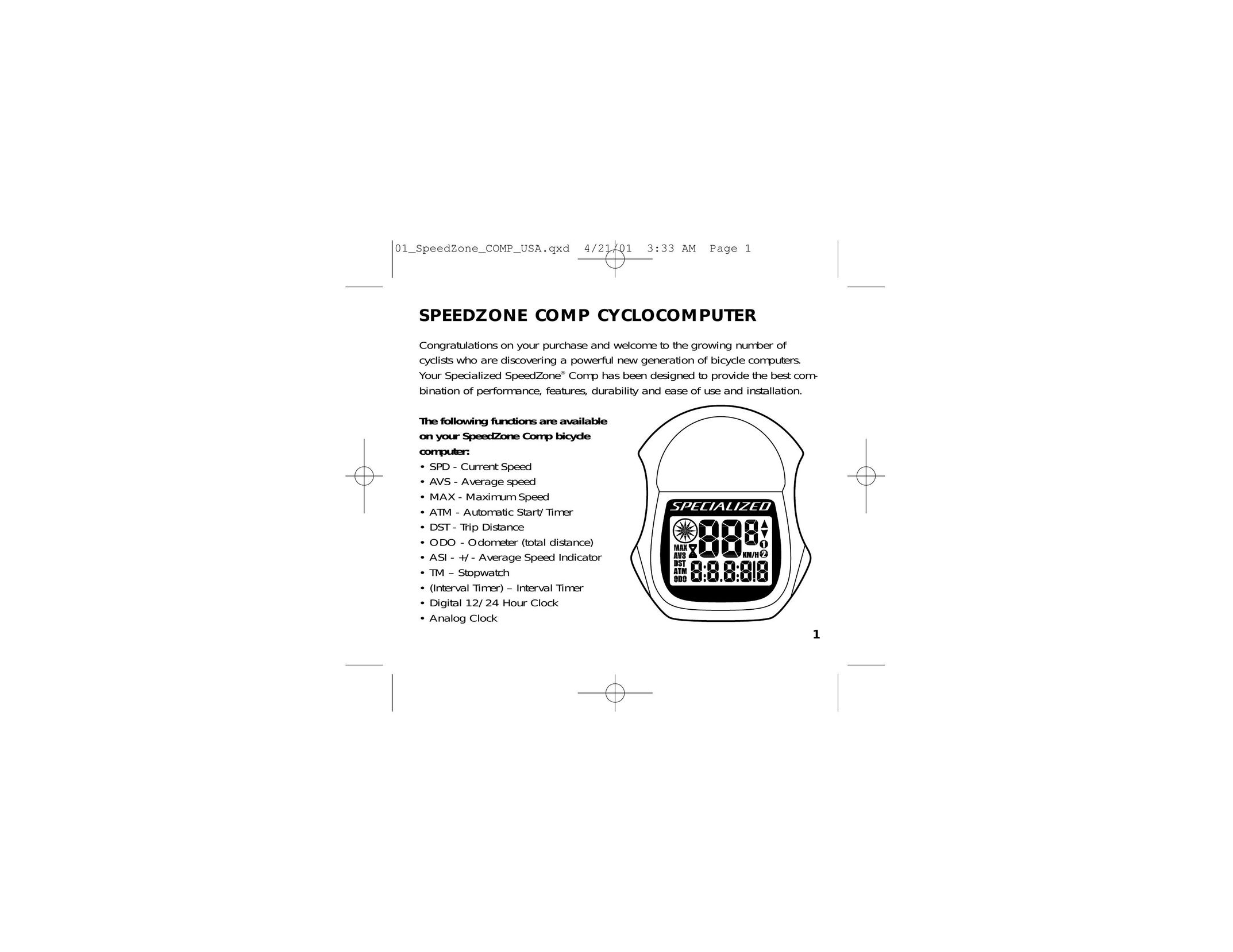 Specialized CR2302 Cyclometer User Manual