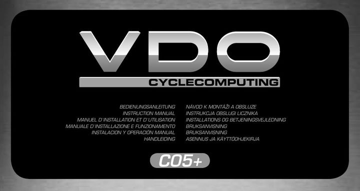VDO Cyclecomputing C05+ Cyclometer User Manual