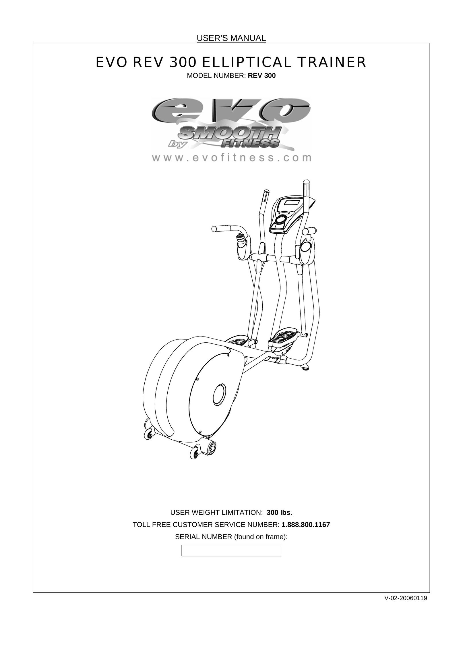 Evo Fitness Rev 300 Elliptical Trainer User Manual