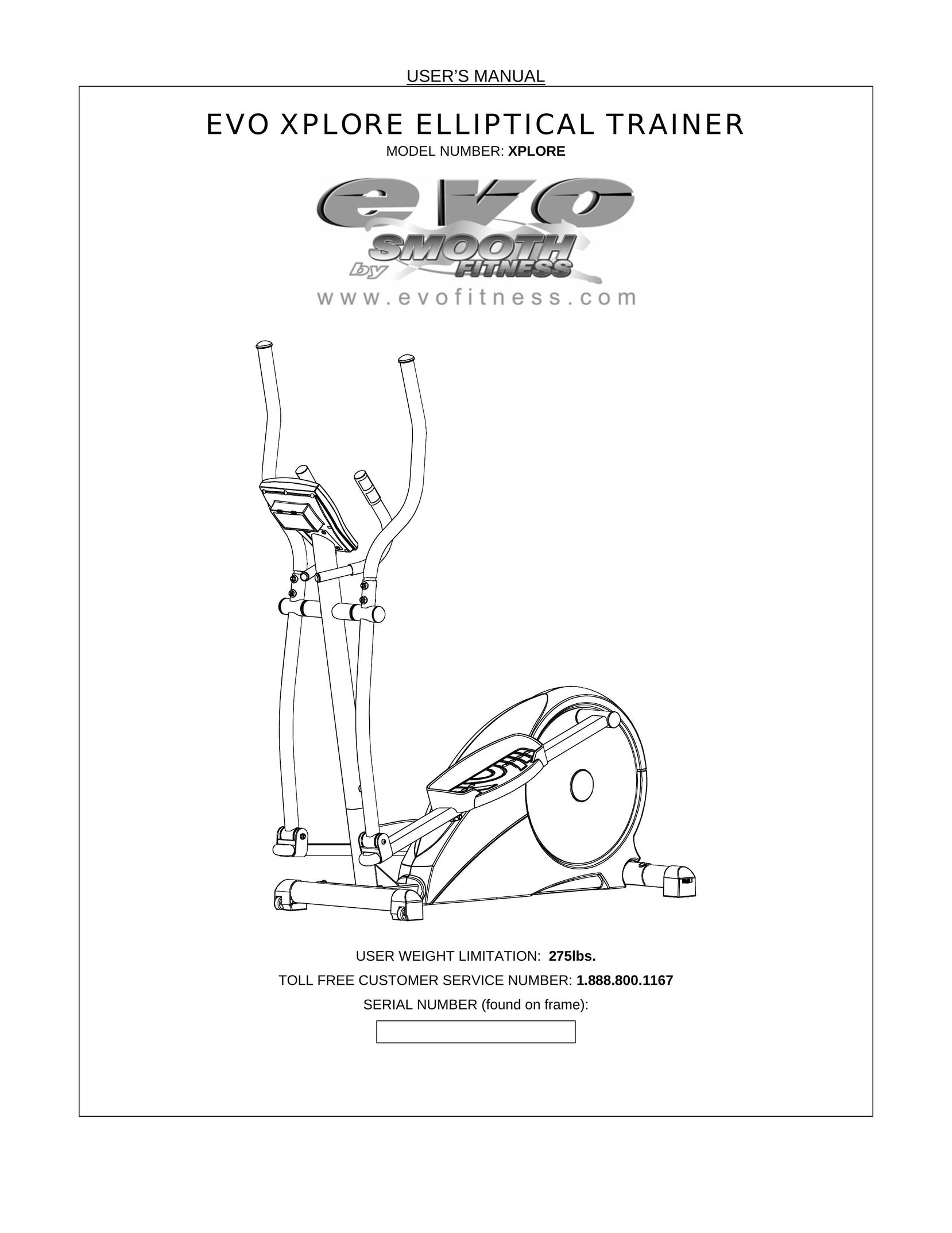 Evo Fitness XPLORE Elliptical Trainer User Manual