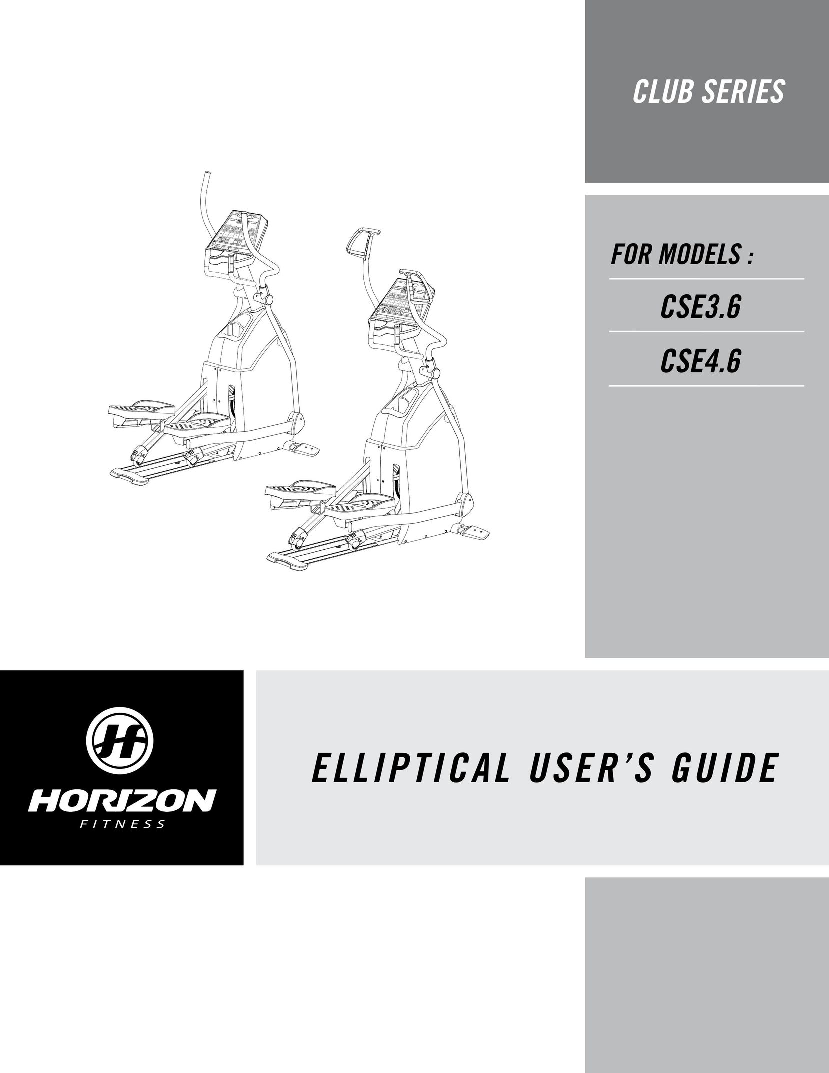 Horizon Fitness CSE3.6 Elliptical Trainer User Manual
