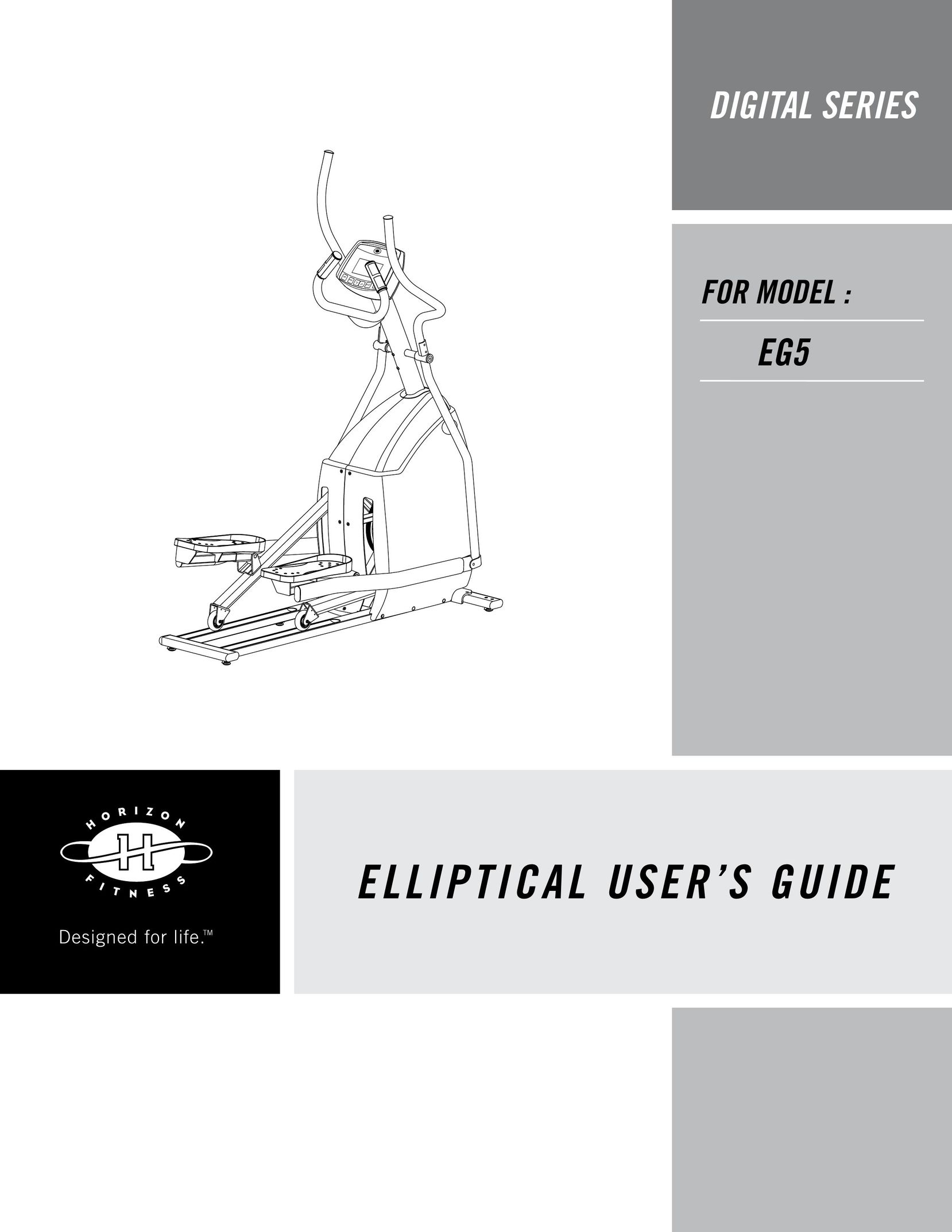 Horizon Fitness EG5 Elliptical Trainer User Manual