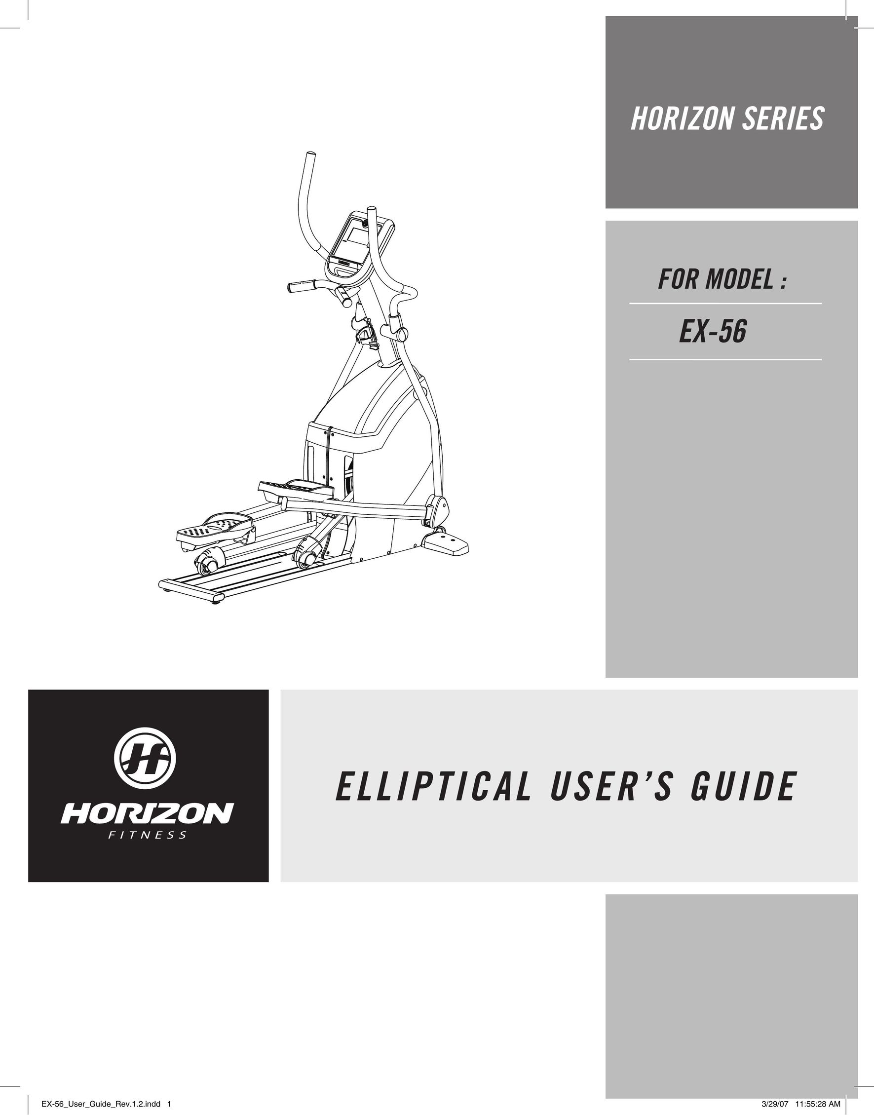 Horizon Fitness EX-56 Elliptical Trainer User Manual