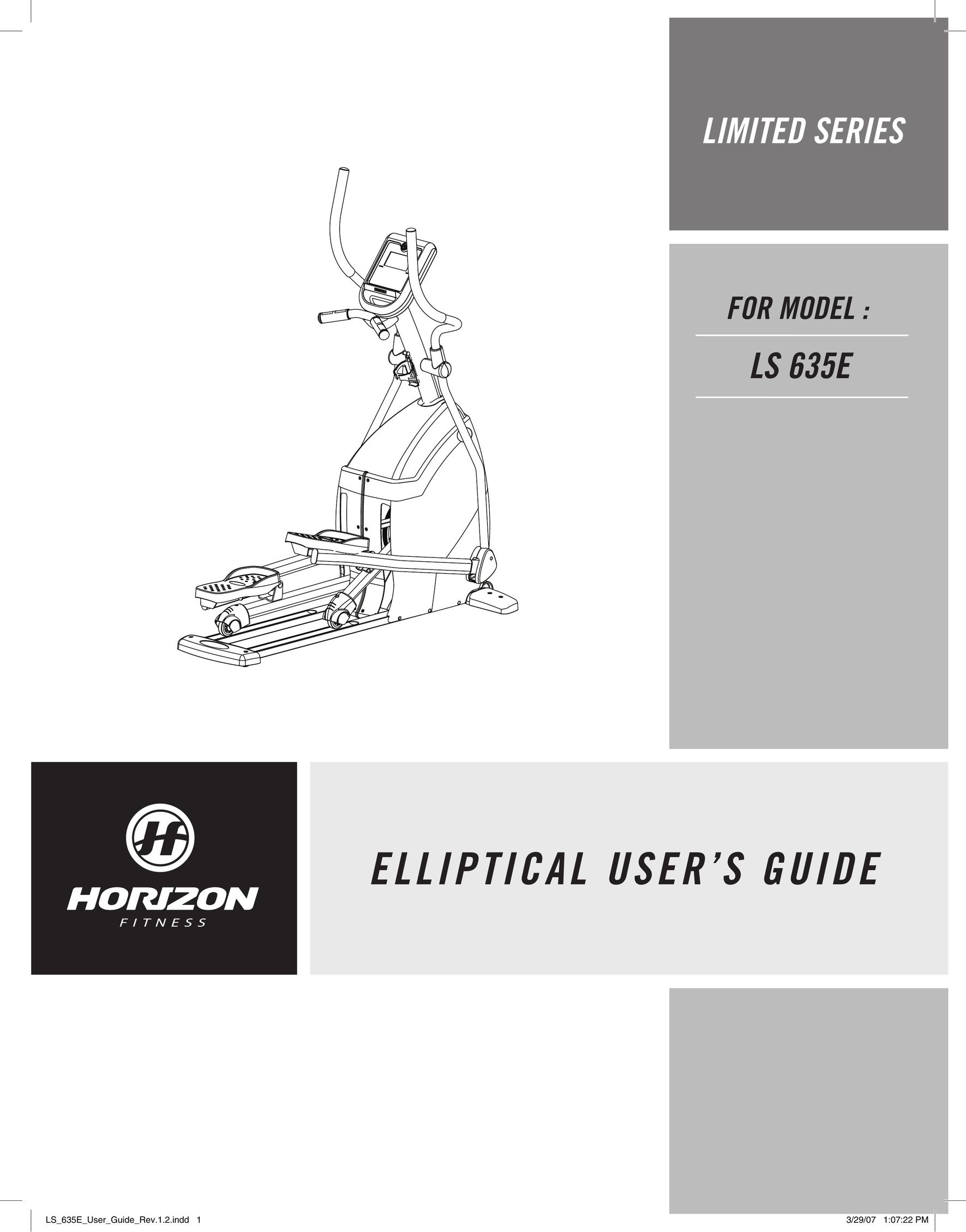 Horizon Fitness LS 635E Elliptical Trainer User Manual