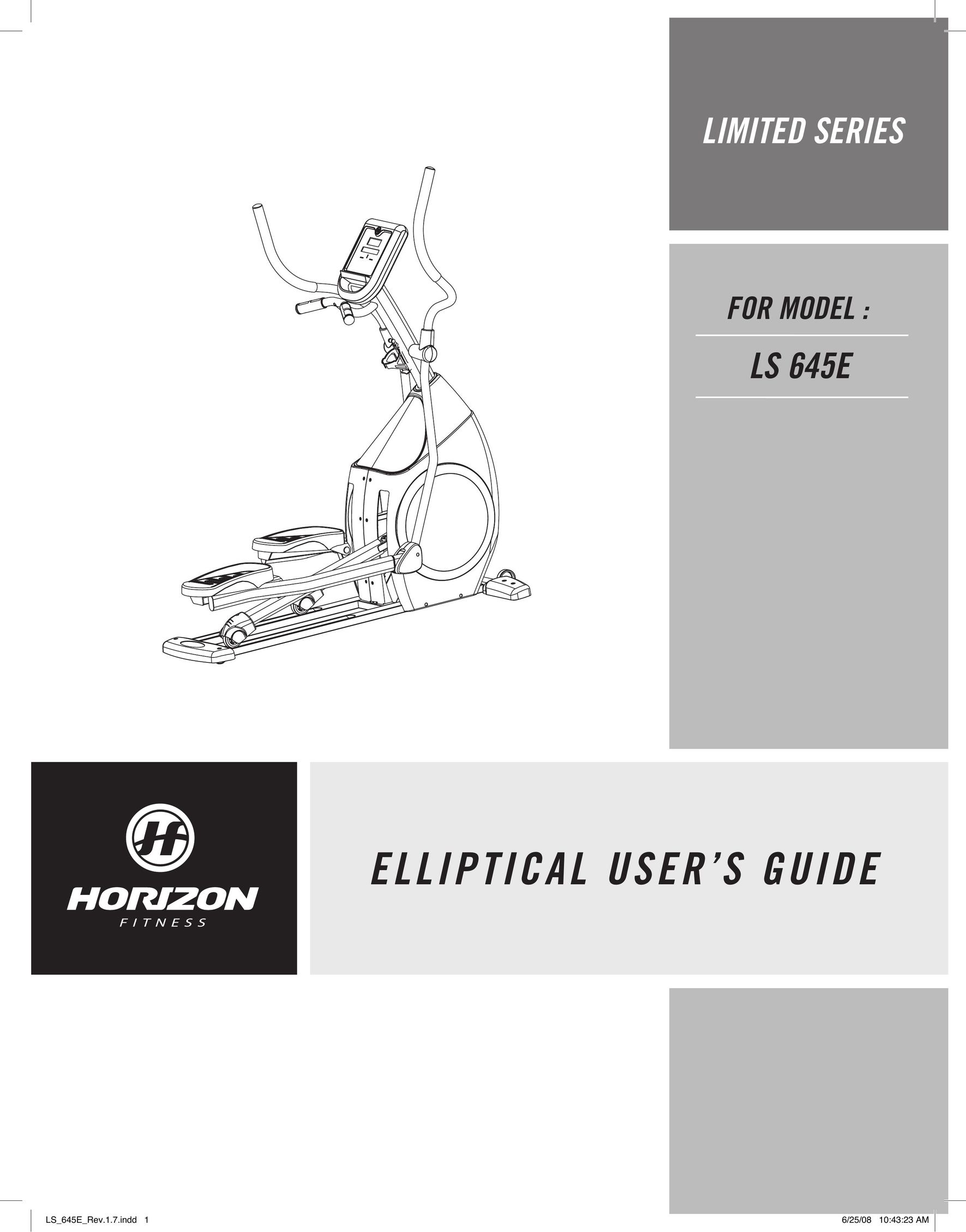 Horizon Fitness LS 645E Elliptical Trainer User Manual