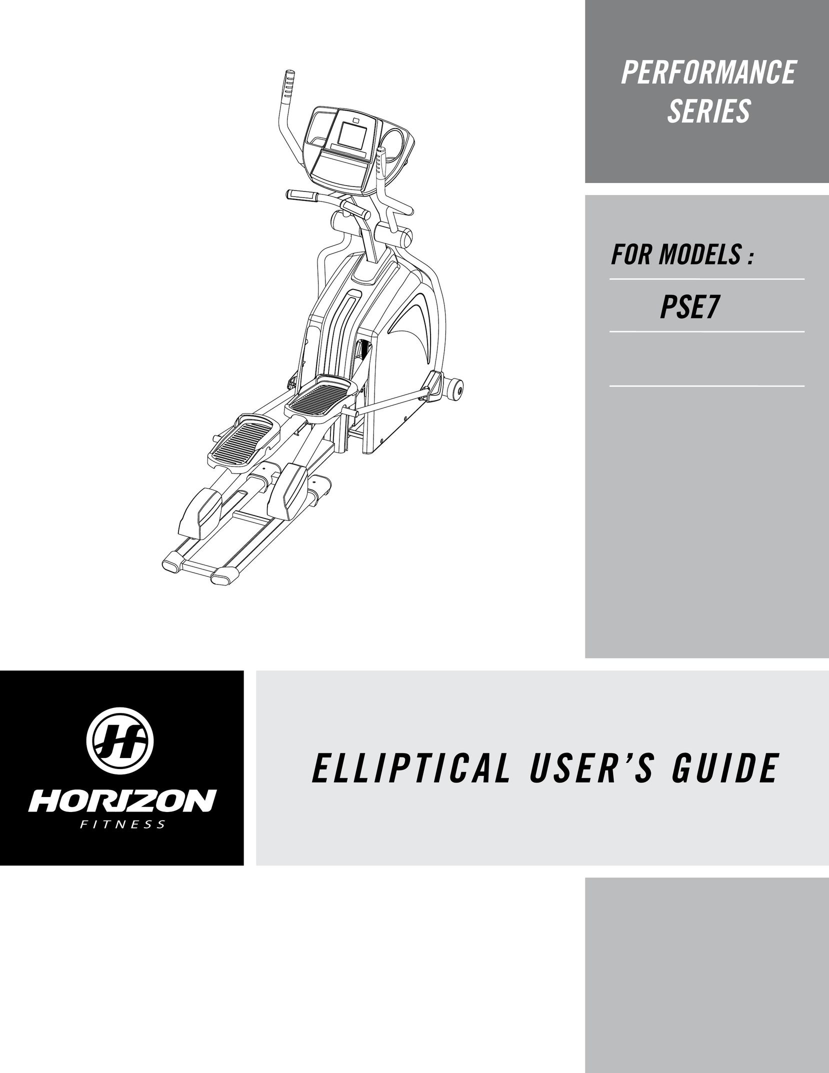 Horizon Fitness PSE7 Elliptical Trainer User Manual
