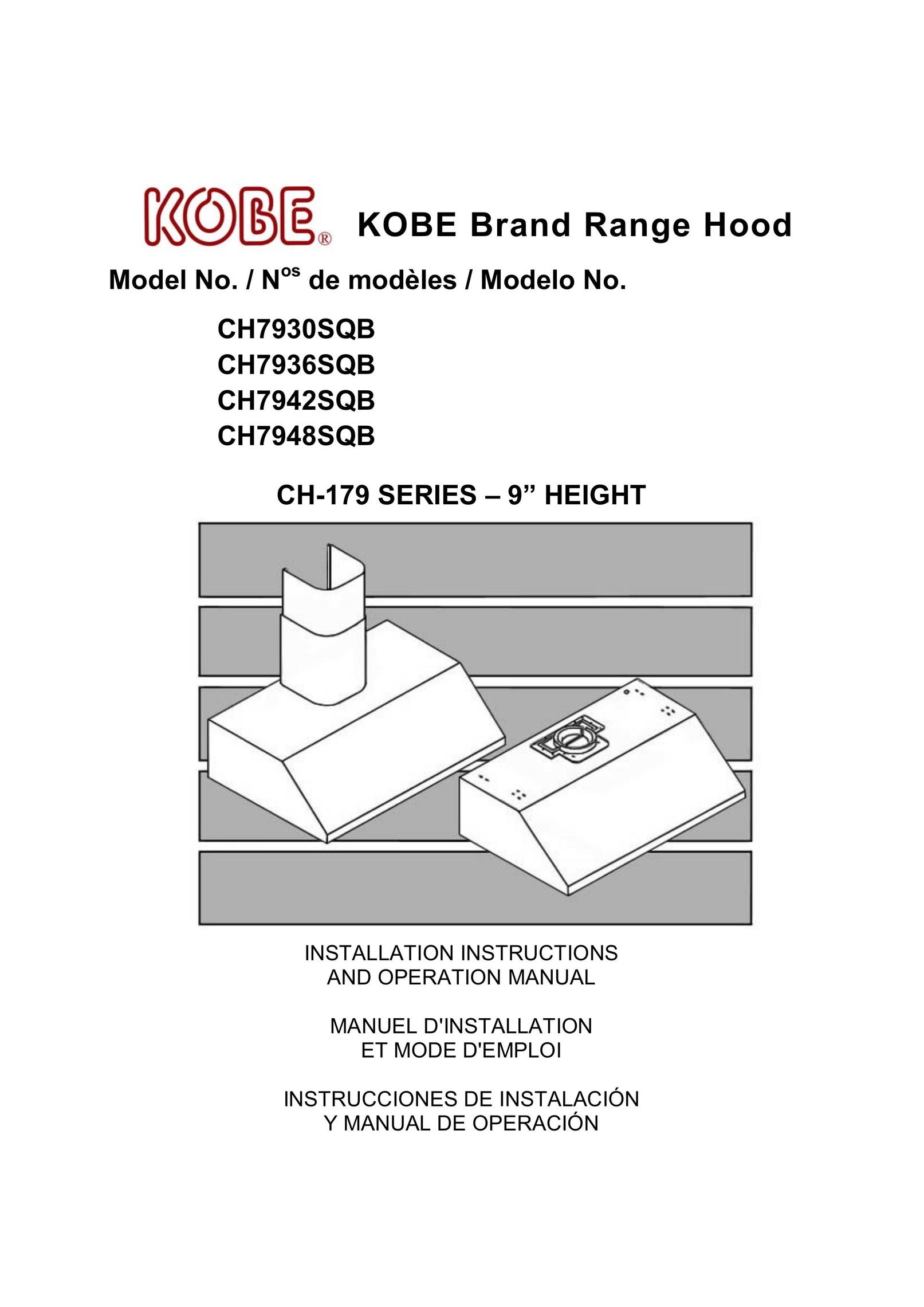 Kobe Range Hoods CH7930SQB Elliptical Trainer User Manual