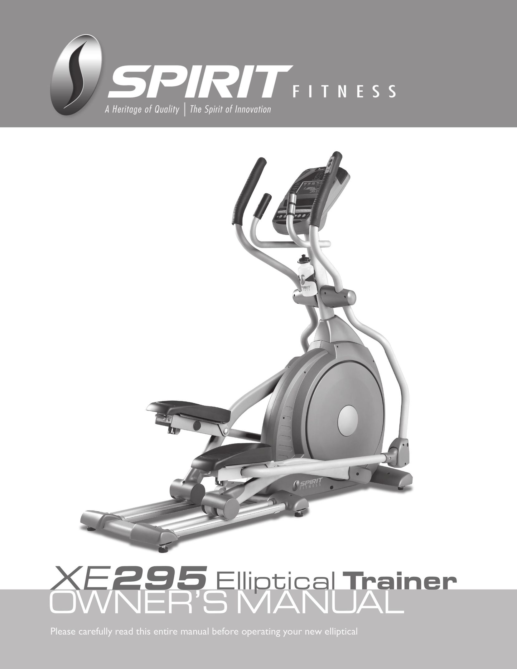 Spirit XE295 Elliptical Trainer User Manual