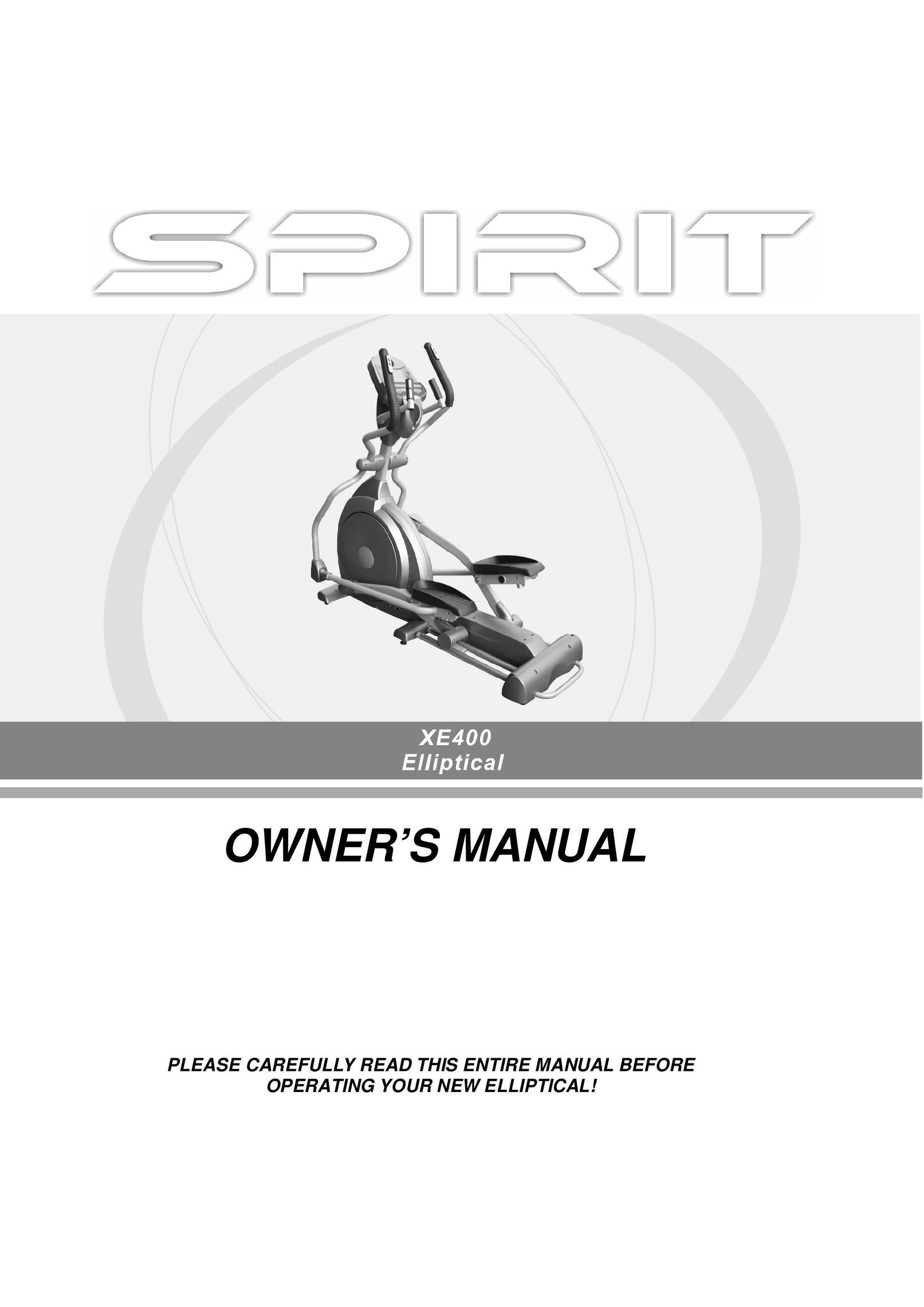 Spirit XE400 Elliptical Trainer User Manual