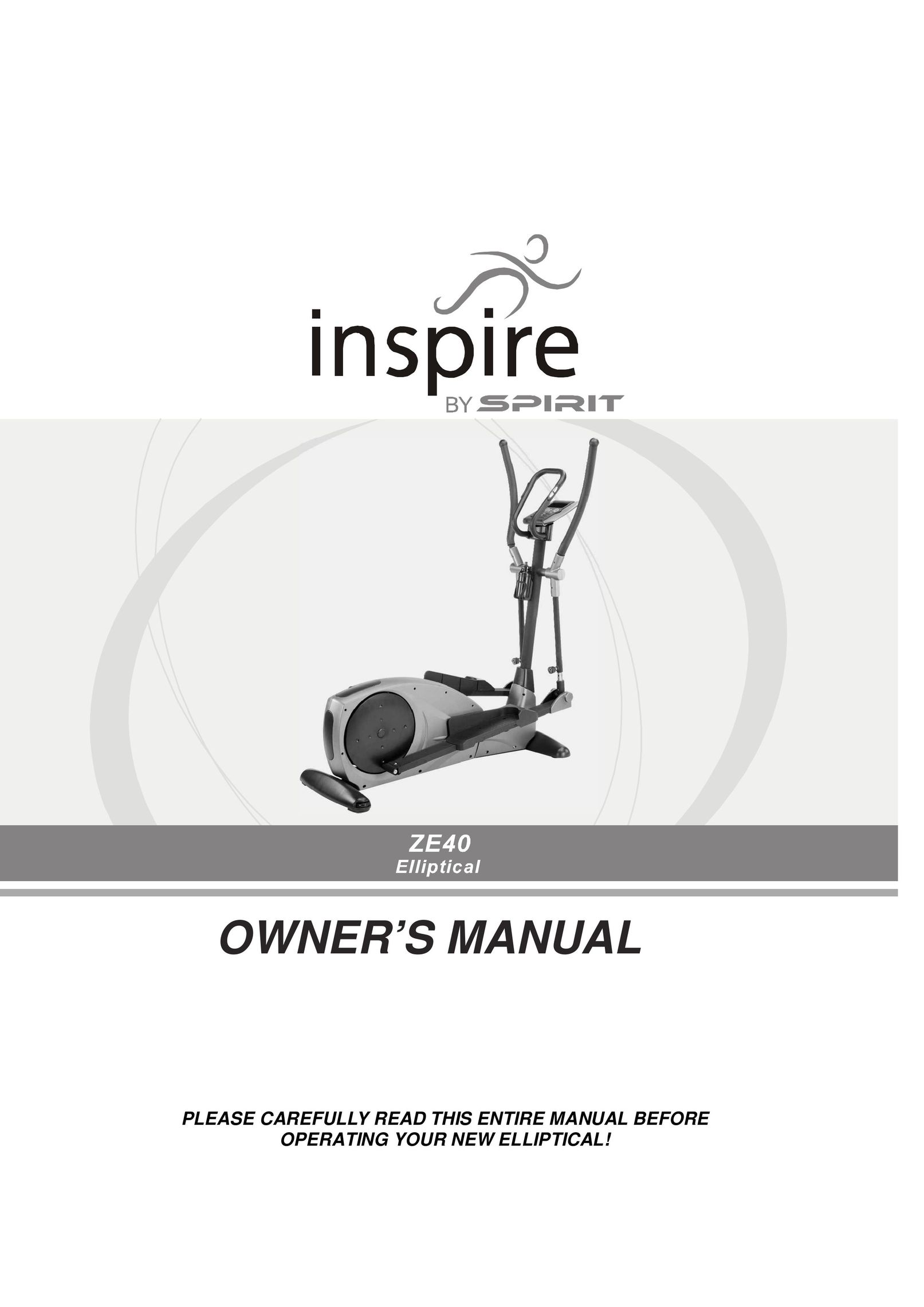 Spirit ZE40 Elliptical Trainer User Manual
