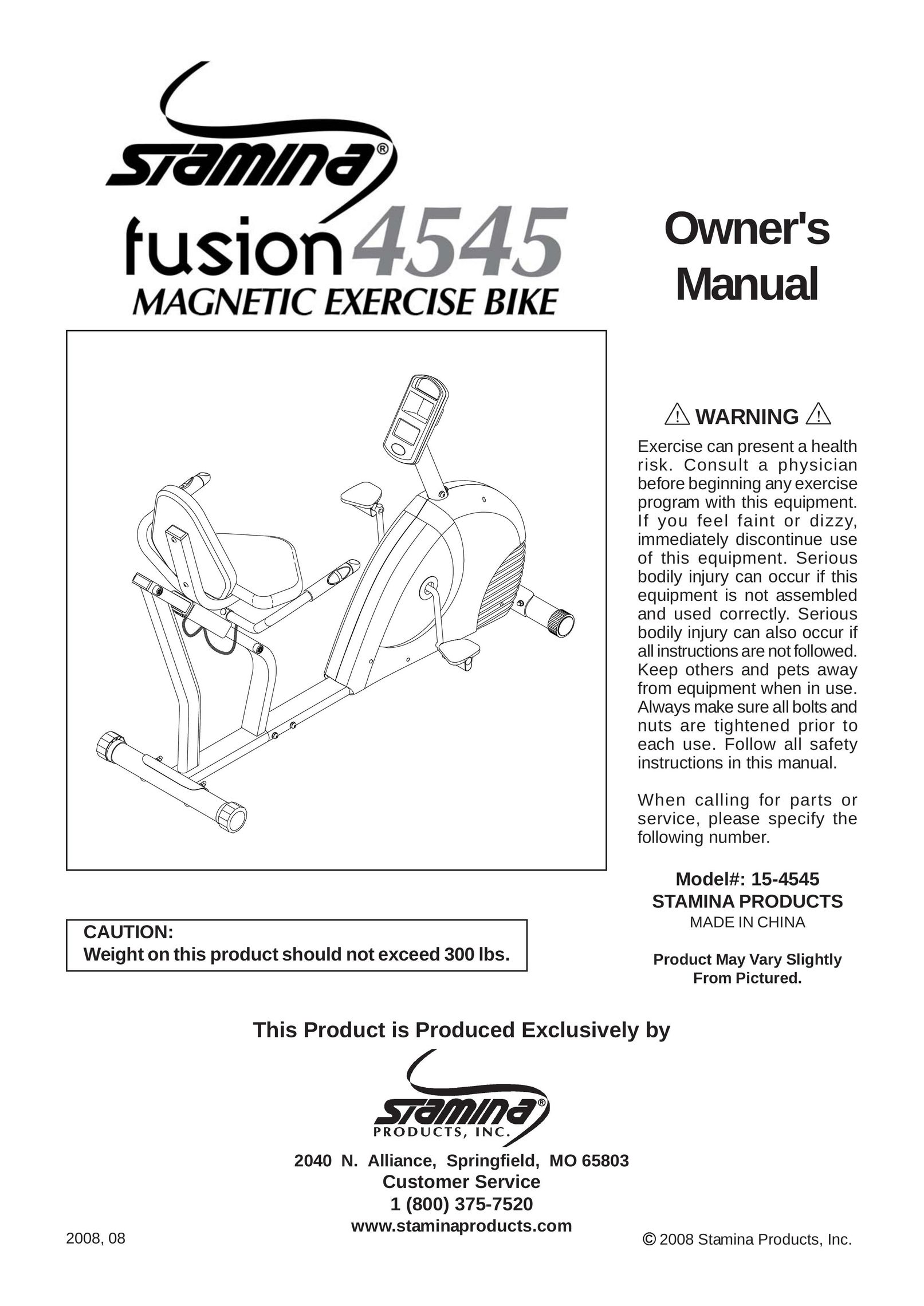 Stamina Products 15-4545 Elliptical Trainer User Manual