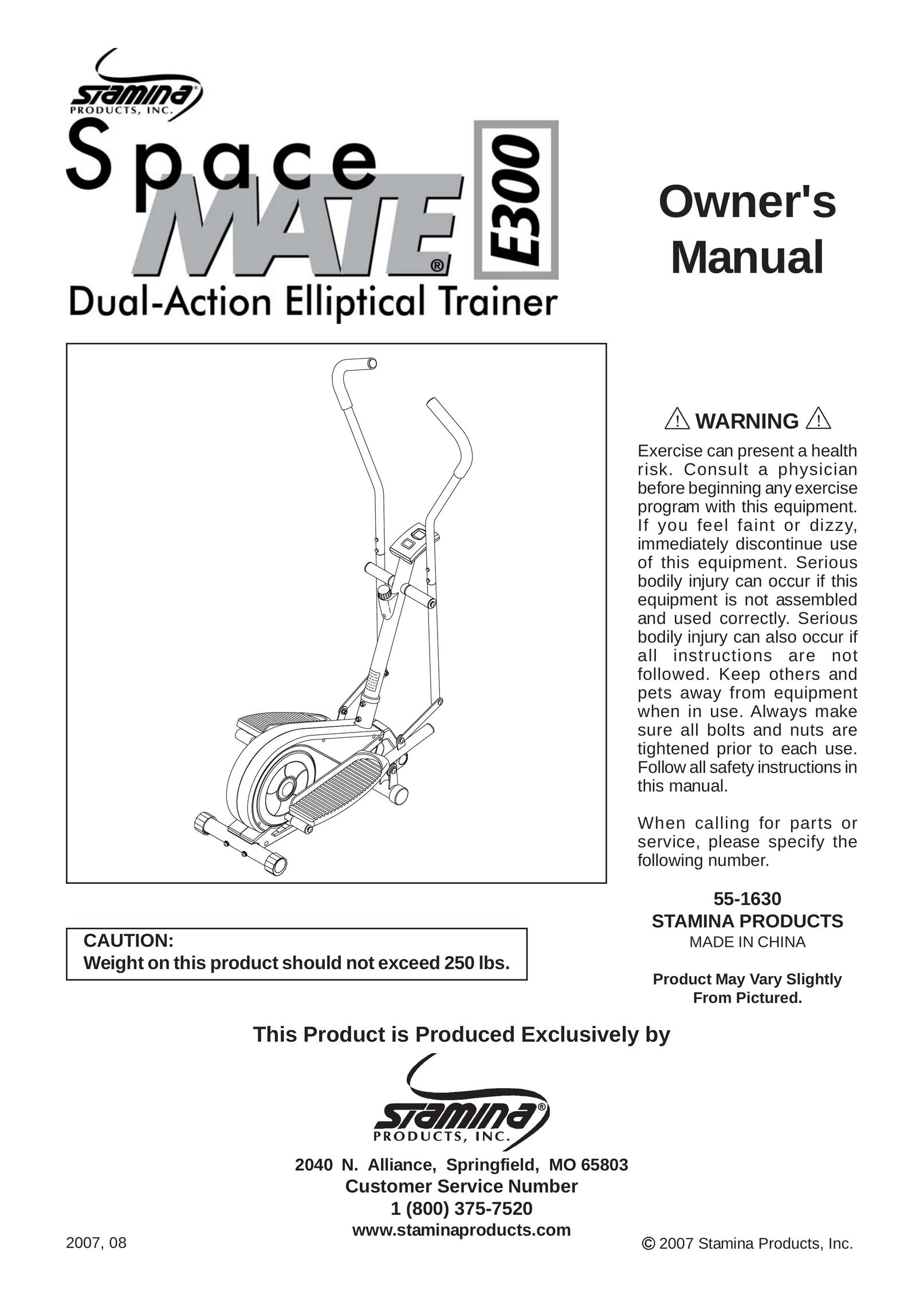 Stamina Products 55-1630 Elliptical Trainer User Manual