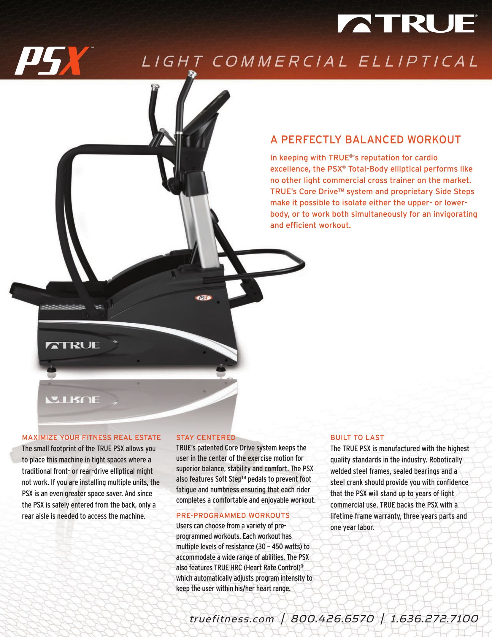 True Fitness PSX Elliptical Trainer User Manual