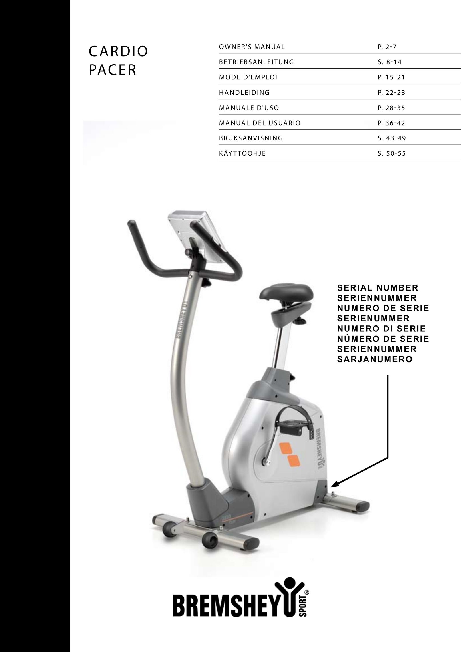 Accell CARDIO PACER Exercise Bike User Manual