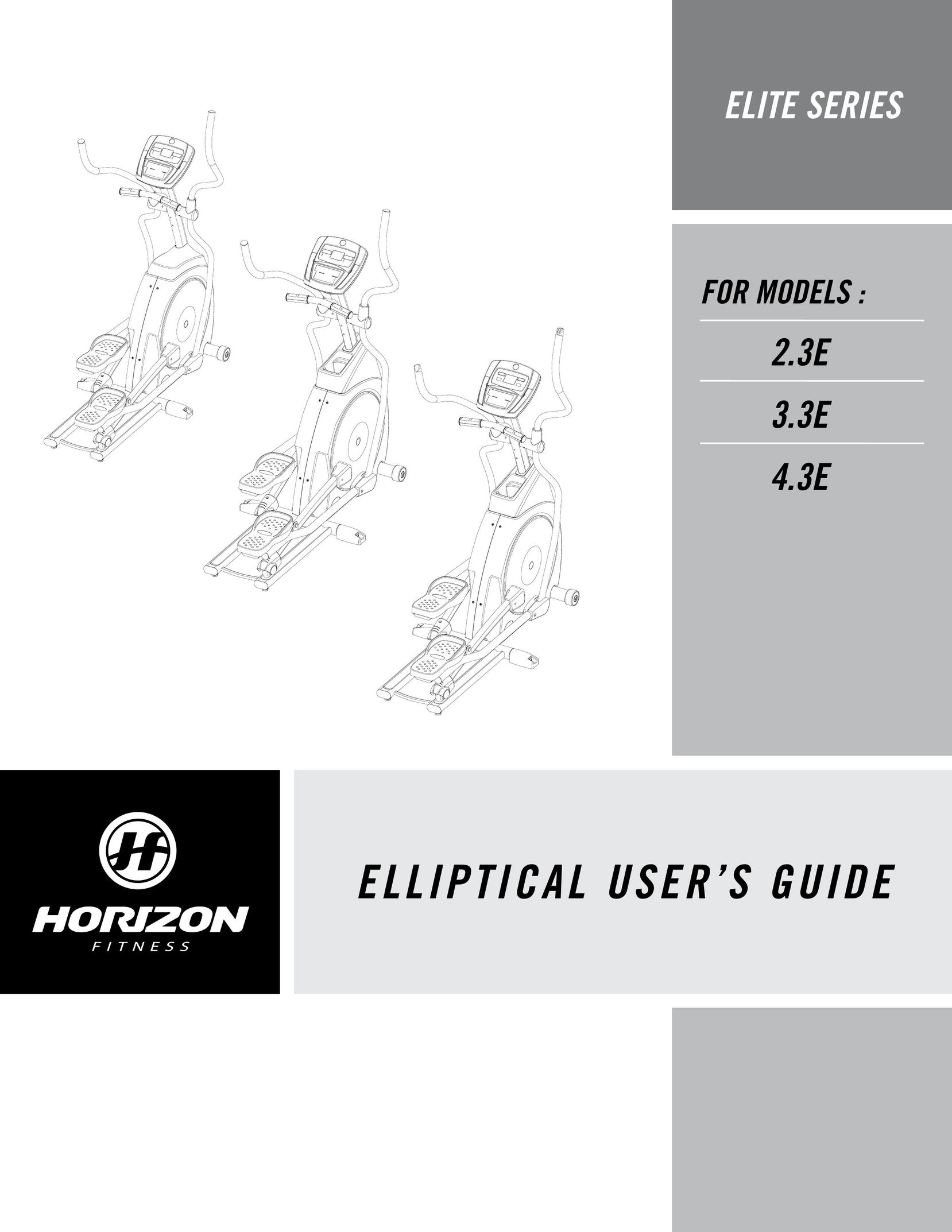 Horizon Fitness 3.3E Treadmill User Manual