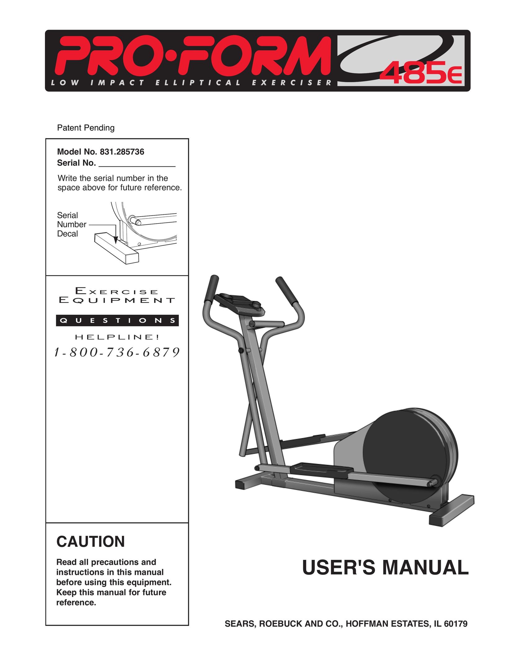ProForm 485E Exercise Bike User Manual