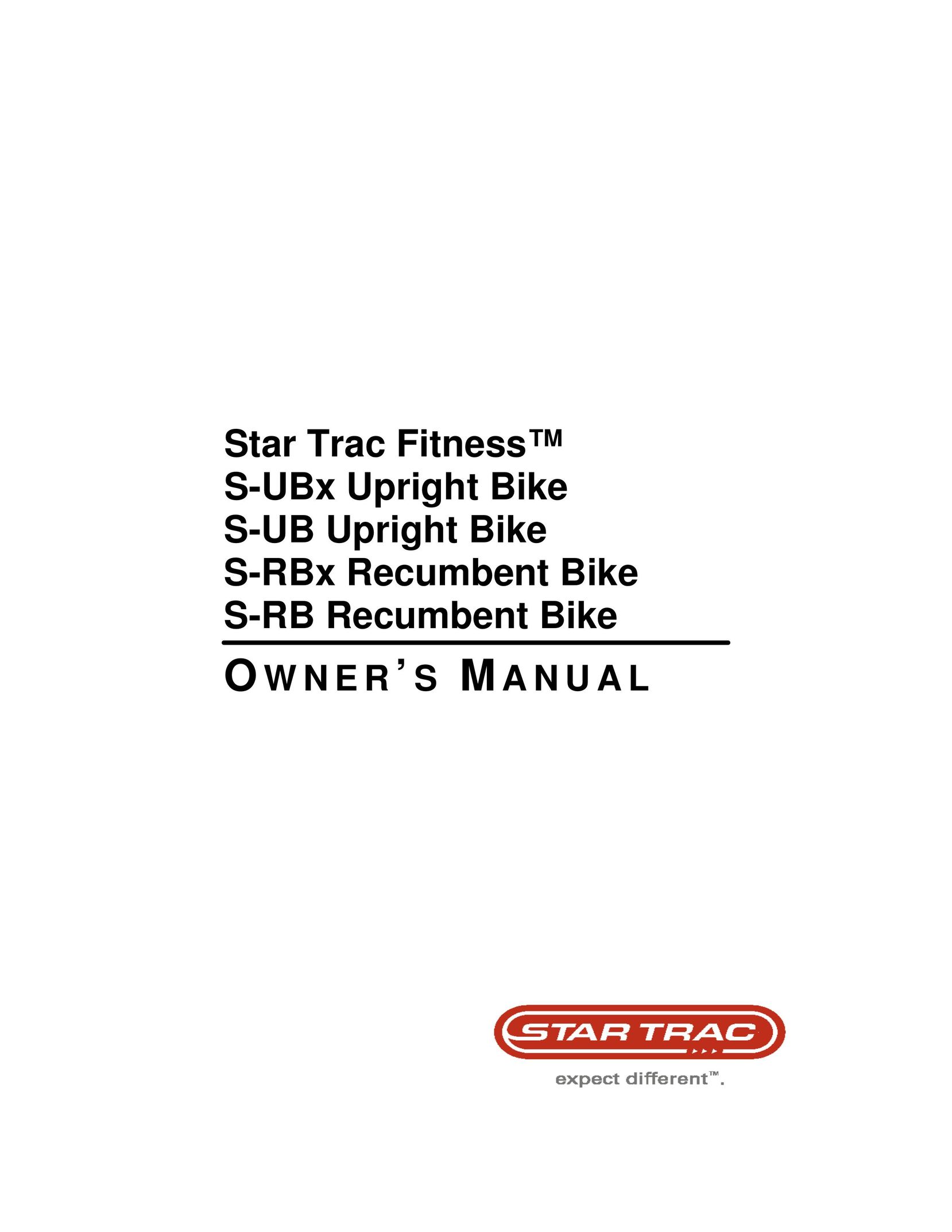 Star Trac S-RBX RECUMBENT BIKE Exercise Bike User Manual