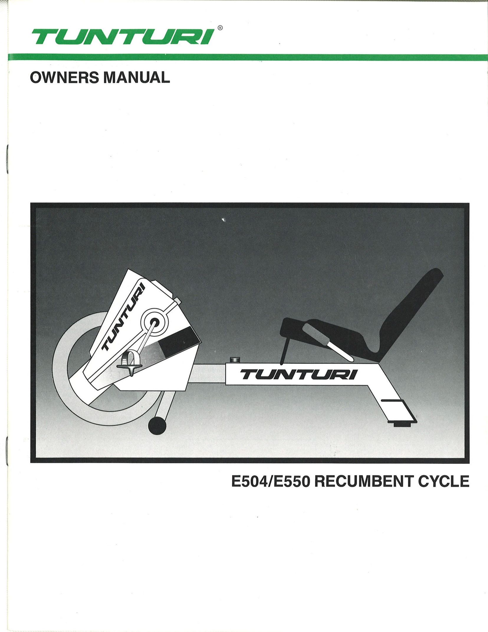 Tunturi E504 Exercise Bike User Manual