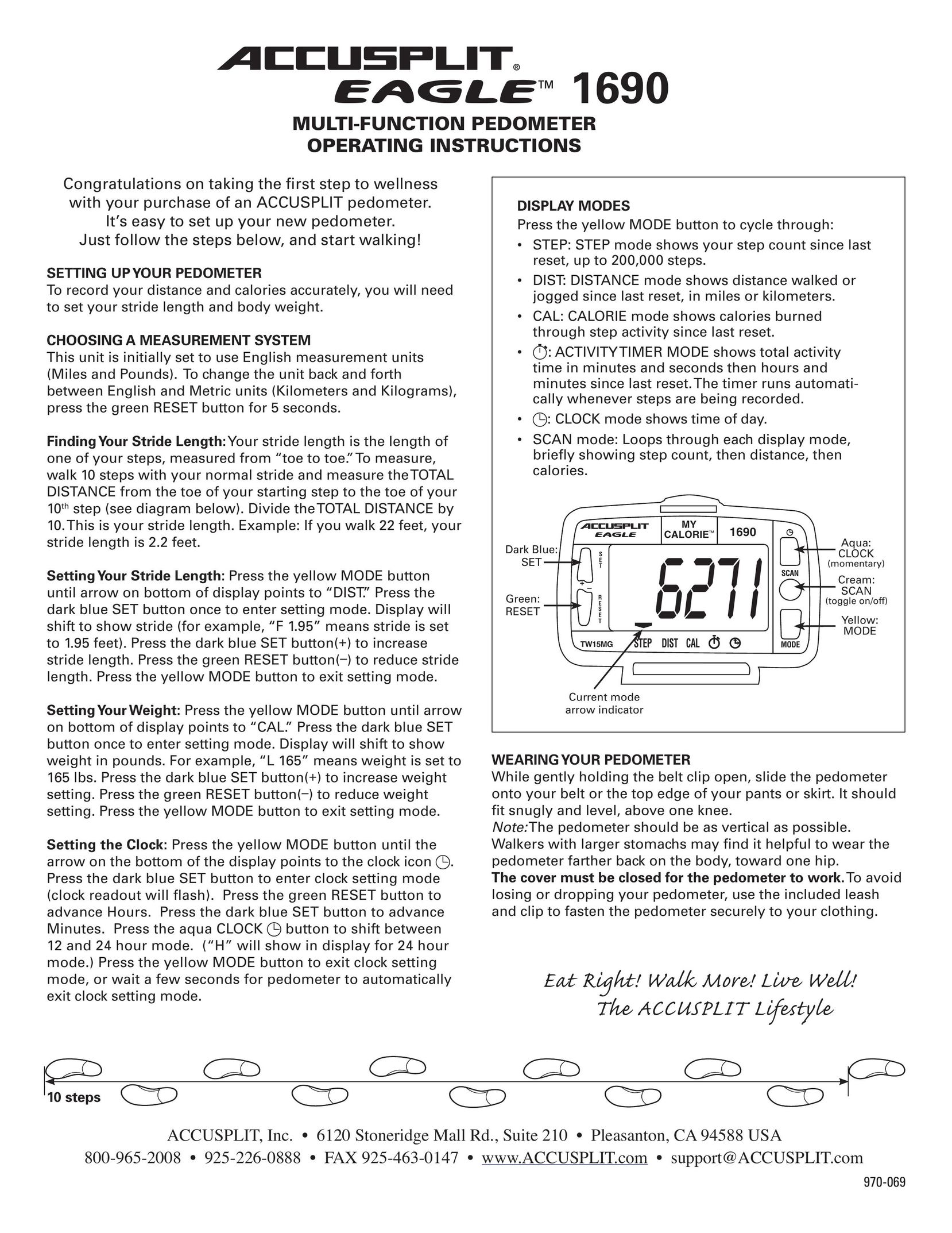 Accusplit 970-069 Fitness Electronics User Manual