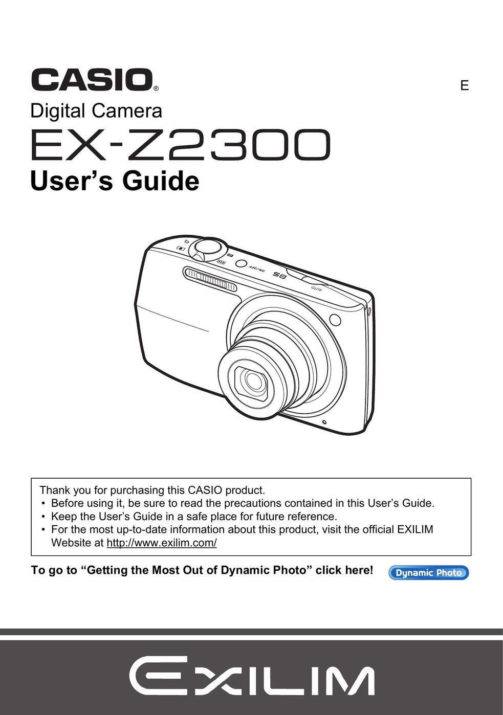Casio EX-Z2300 Fitness Electronics User Manual