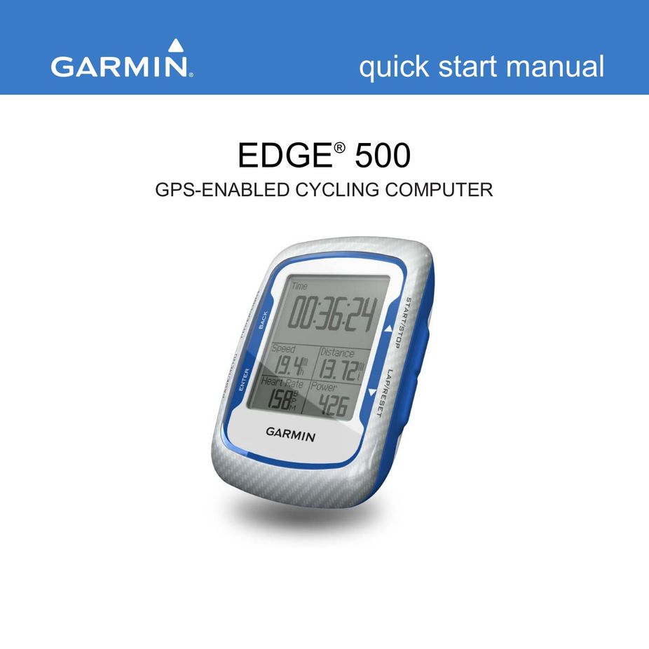 Garmin Edge 500 Fitness Electronics User Manual