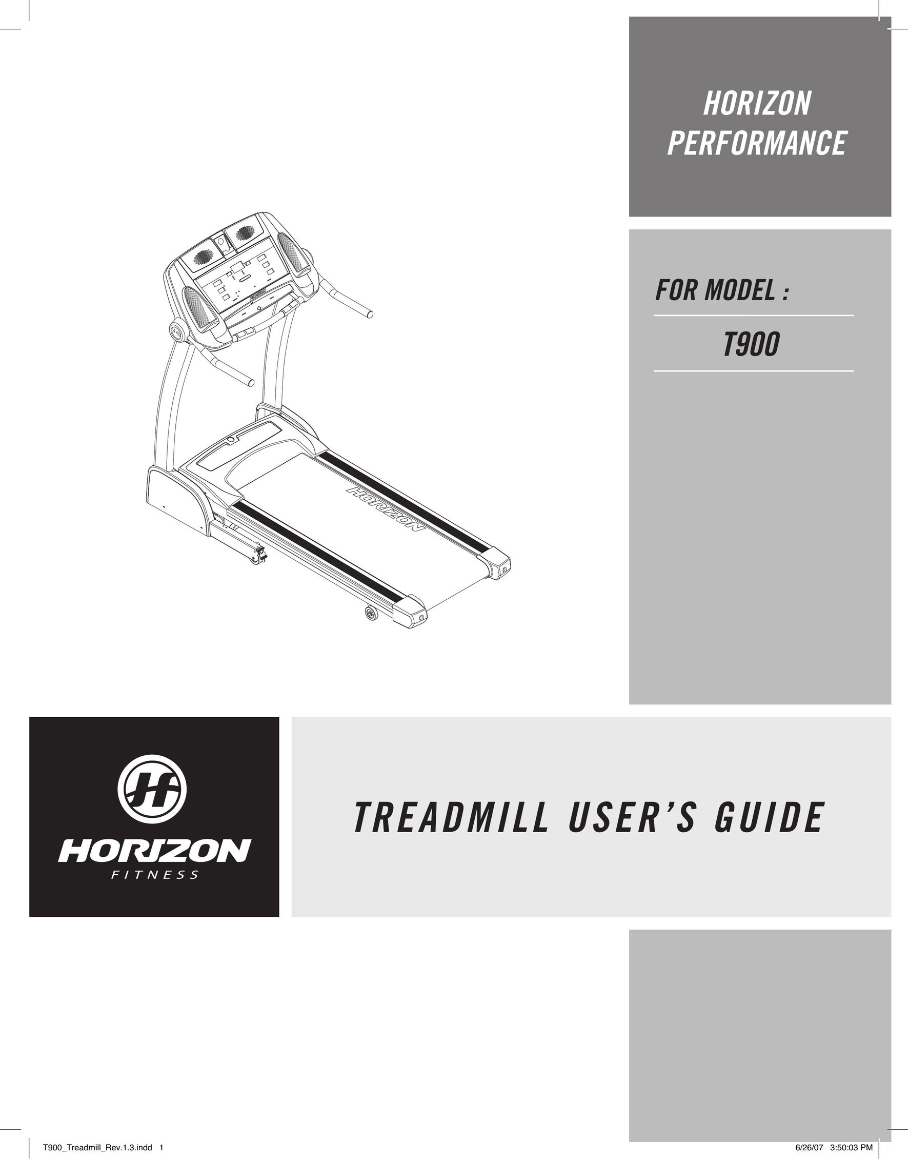 Horizon Fitness T900 Fitness Electronics User Manual