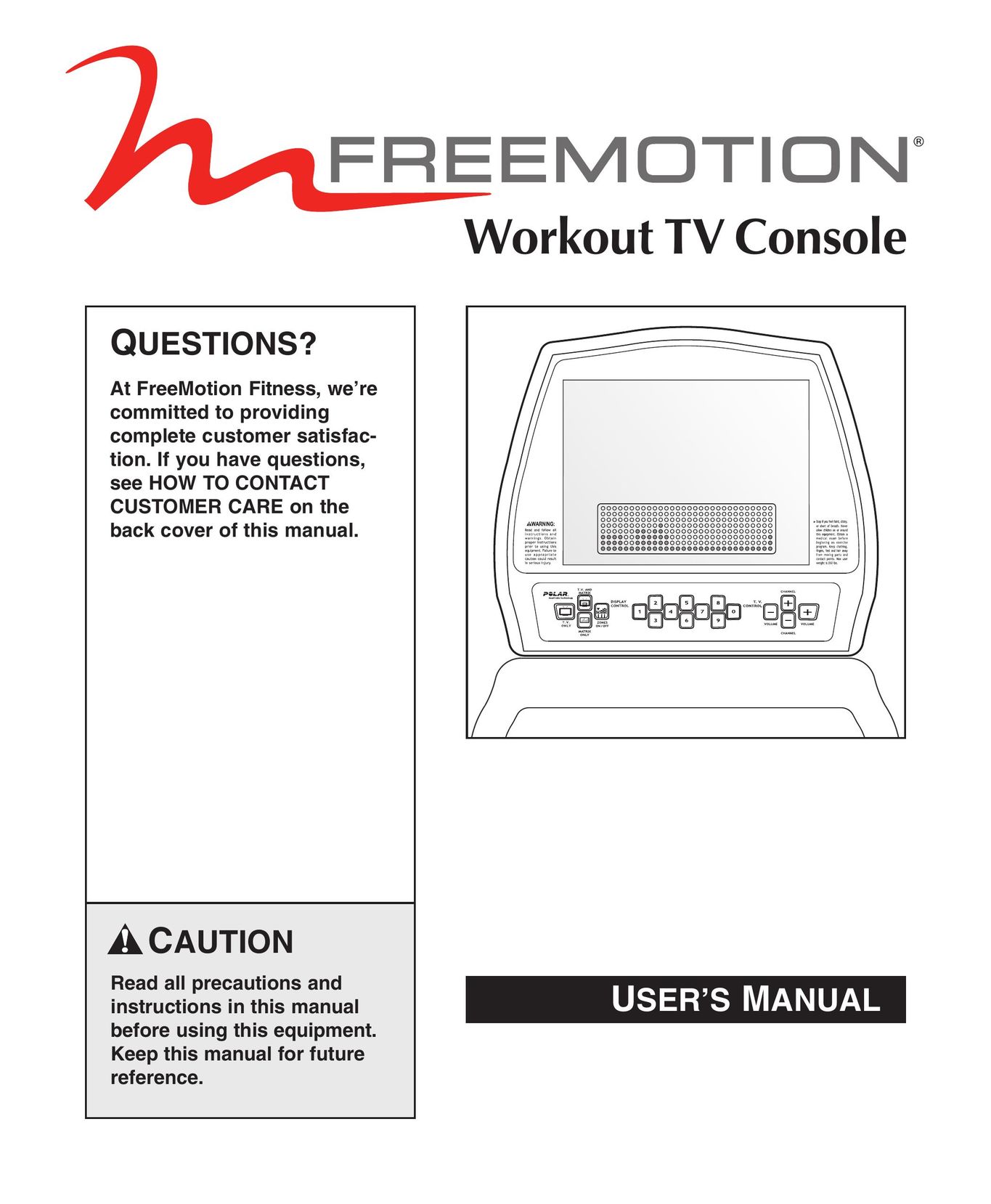 NordicTrack Workout TV Console Fitness Electronics User Manual
