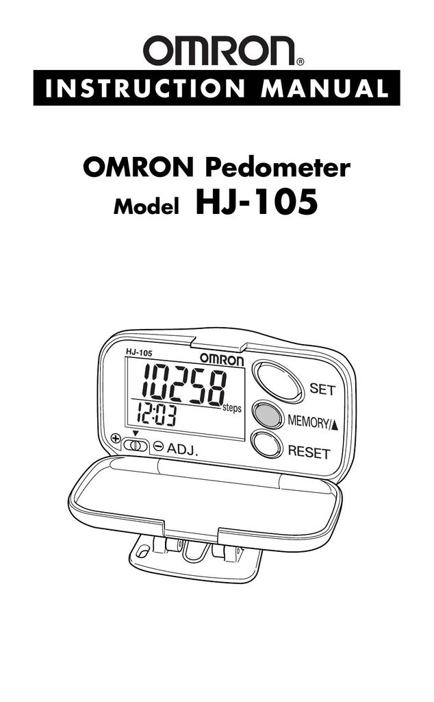 Omron Healthcare HJ-105 Fitness Electronics User Manual