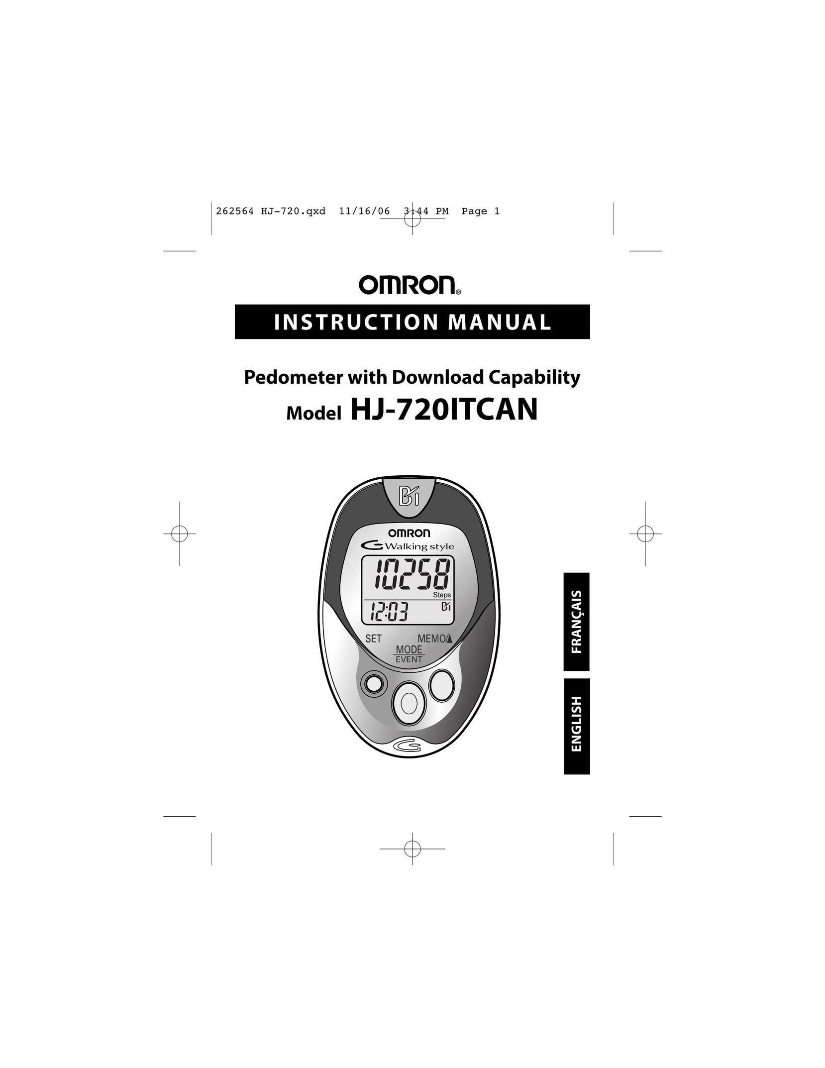 Omron Healthcare HJ-720ITCAN Fitness Electronics User Manual