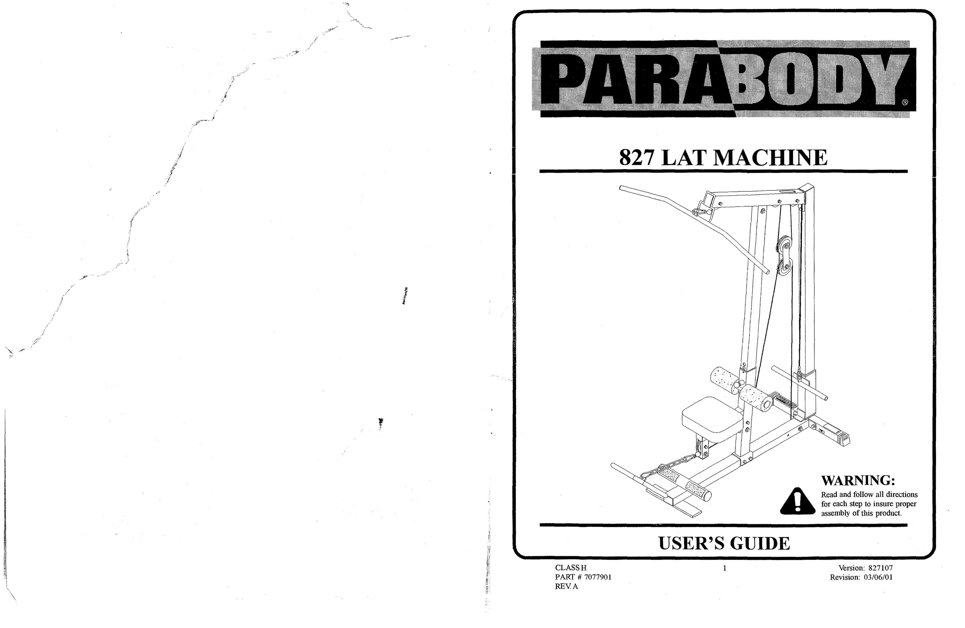 ParaBody 827 Fitness Electronics User Manual