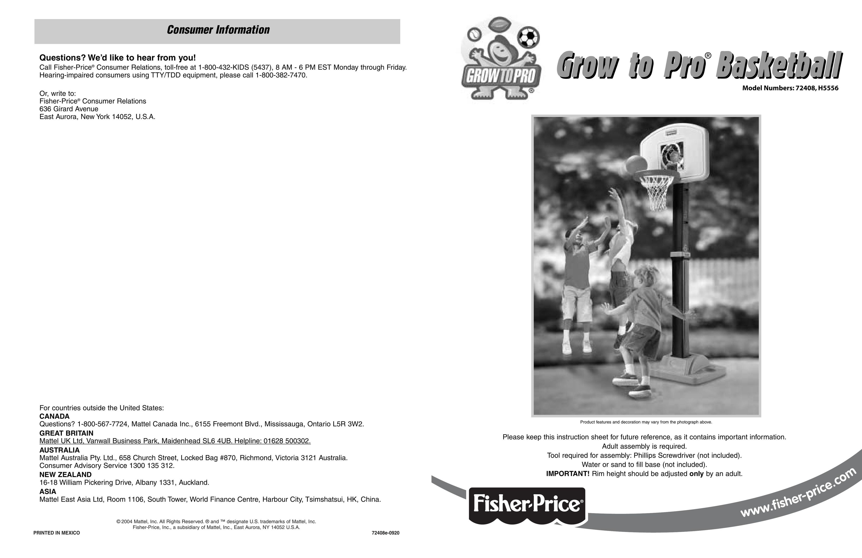 Fisher-Price 72408 Fitness Equipment User Manual