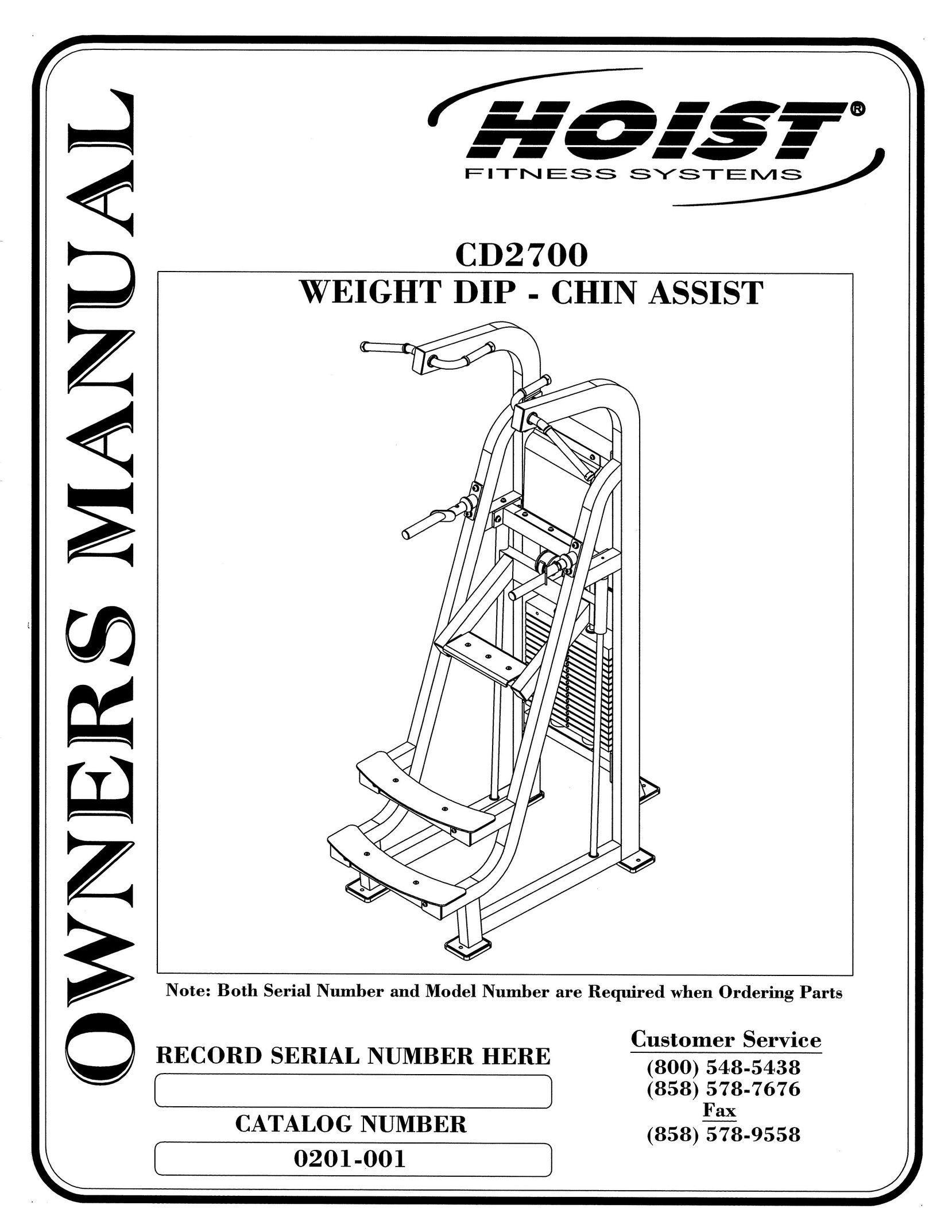 Hoist Fitness CD2700 Fitness Equipment User Manual