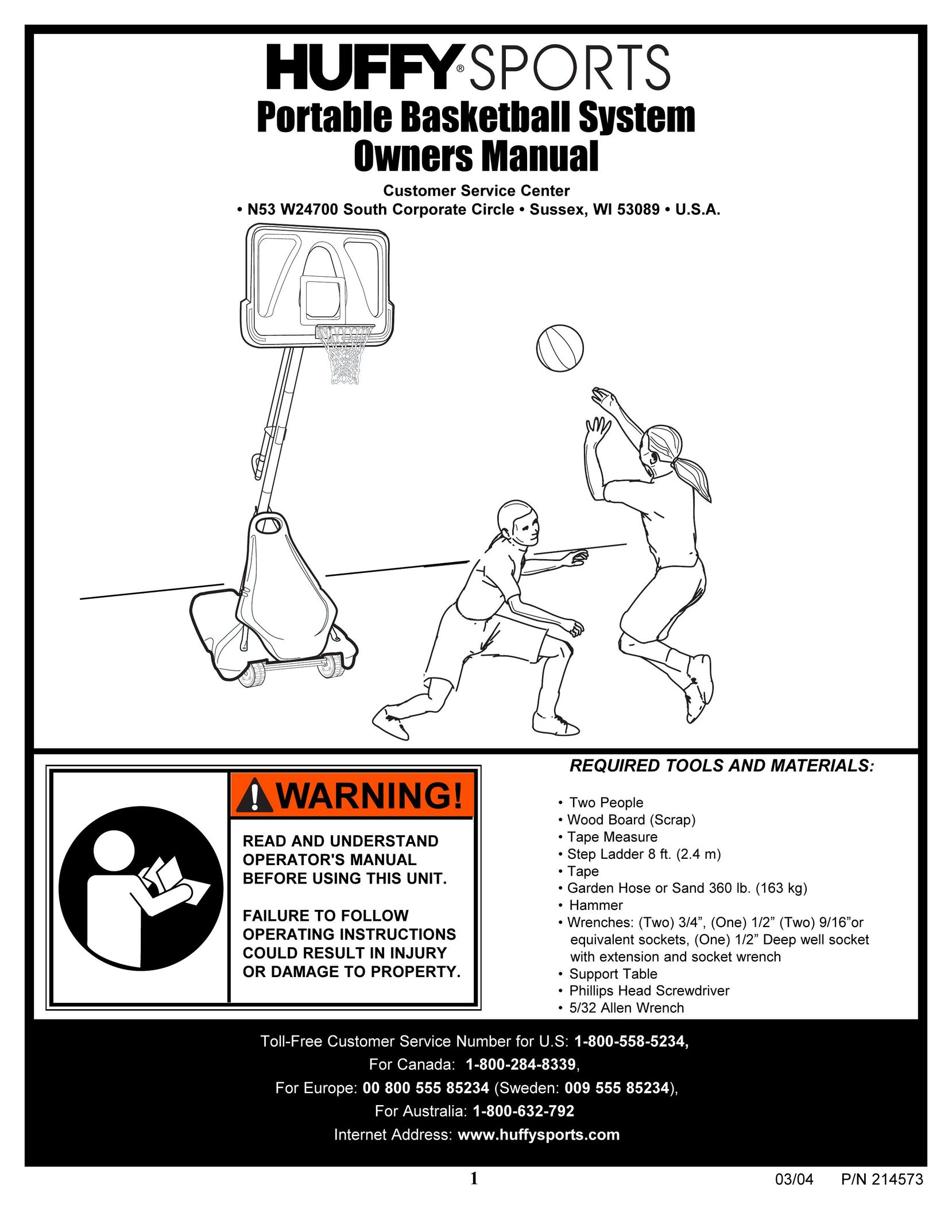 Huffy 2145731 Fitness Equipment User Manual