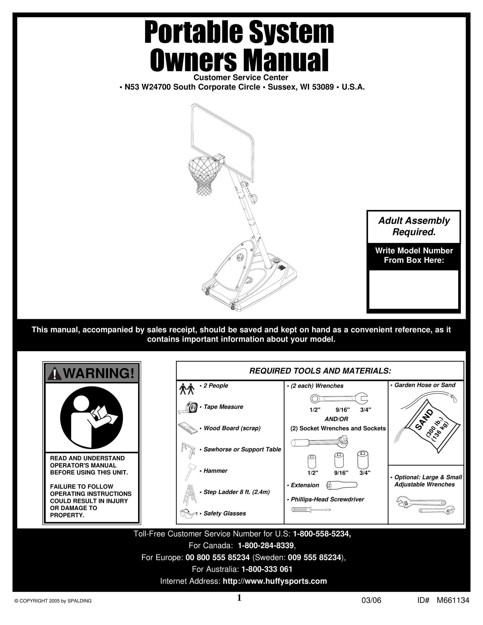 Huffy 561000 Fitness Equipment User Manual