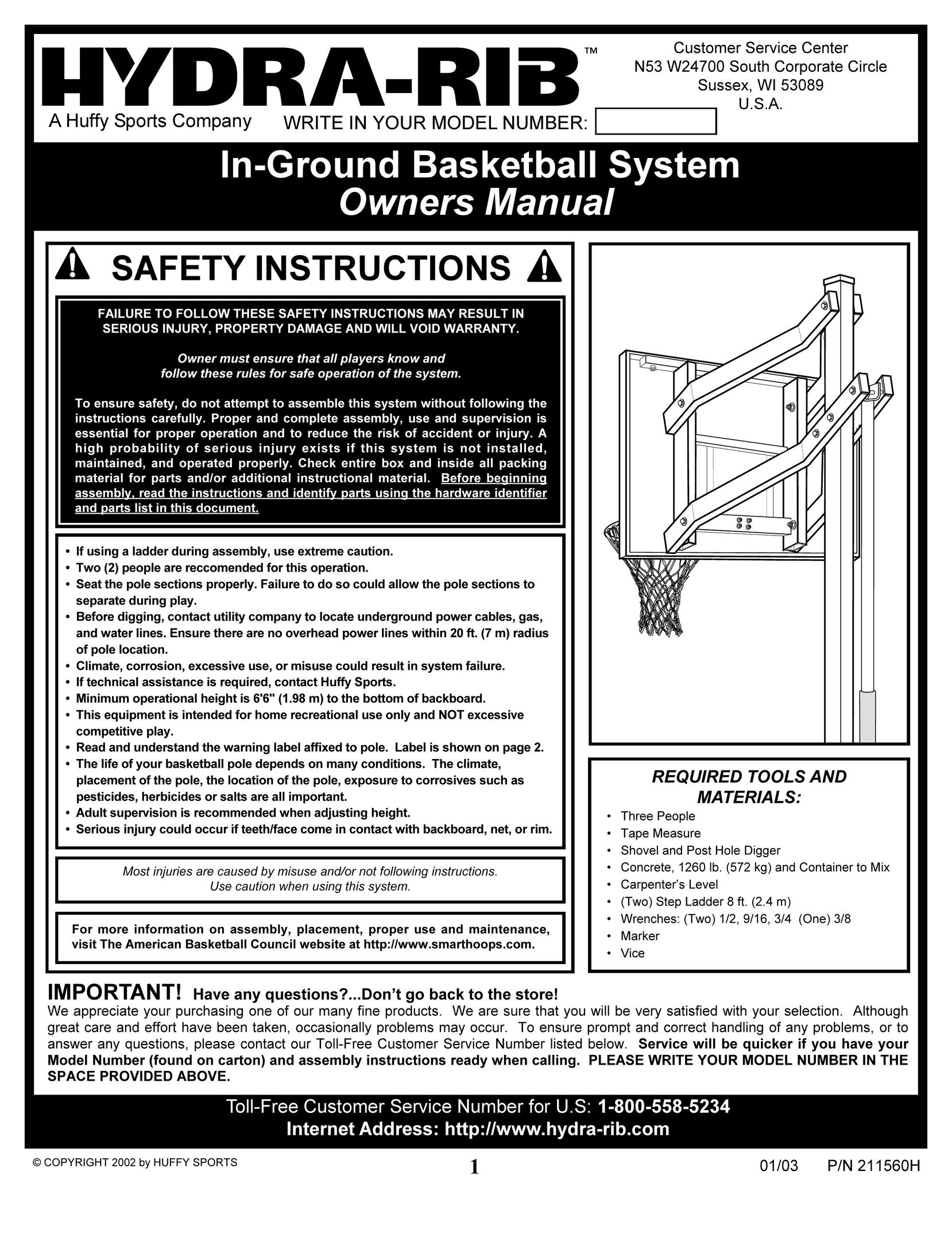 Huffy AC4054 Fitness Equipment User Manual