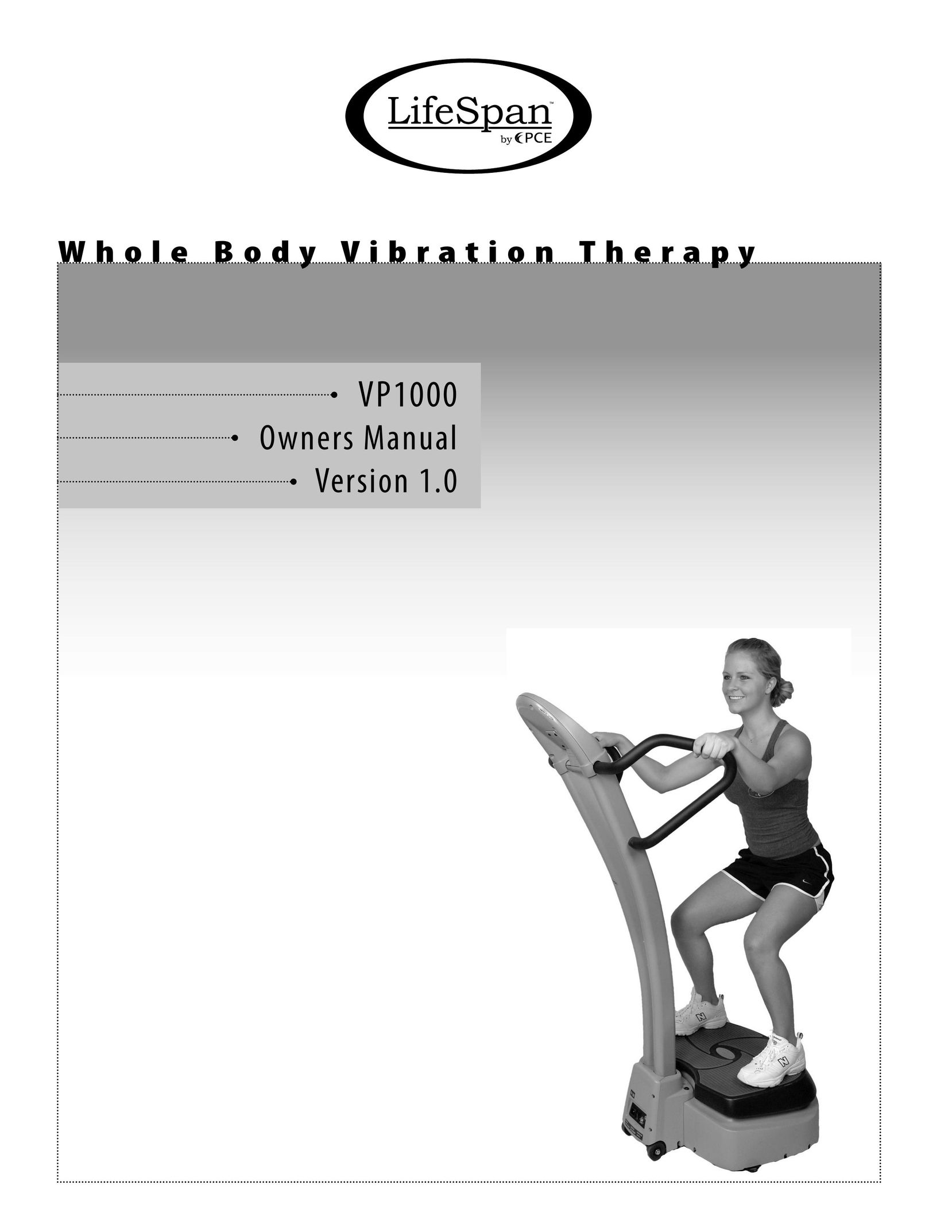 LifeSpan VP1000 Fitness Equipment User Manual