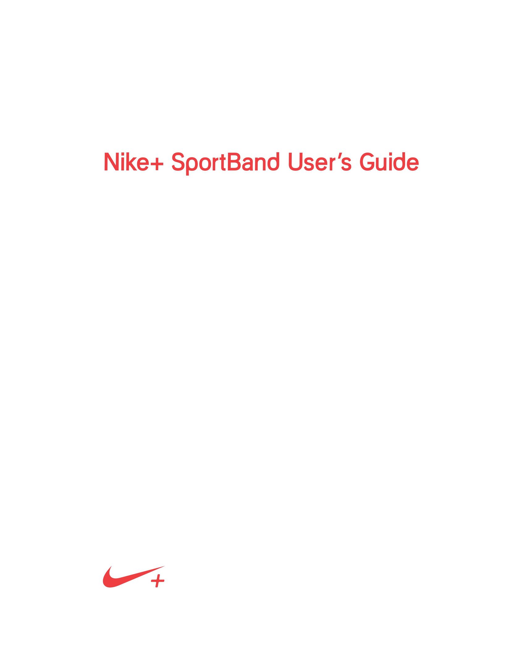 Nike + SPORTBAND Fitness Equipment User Manual