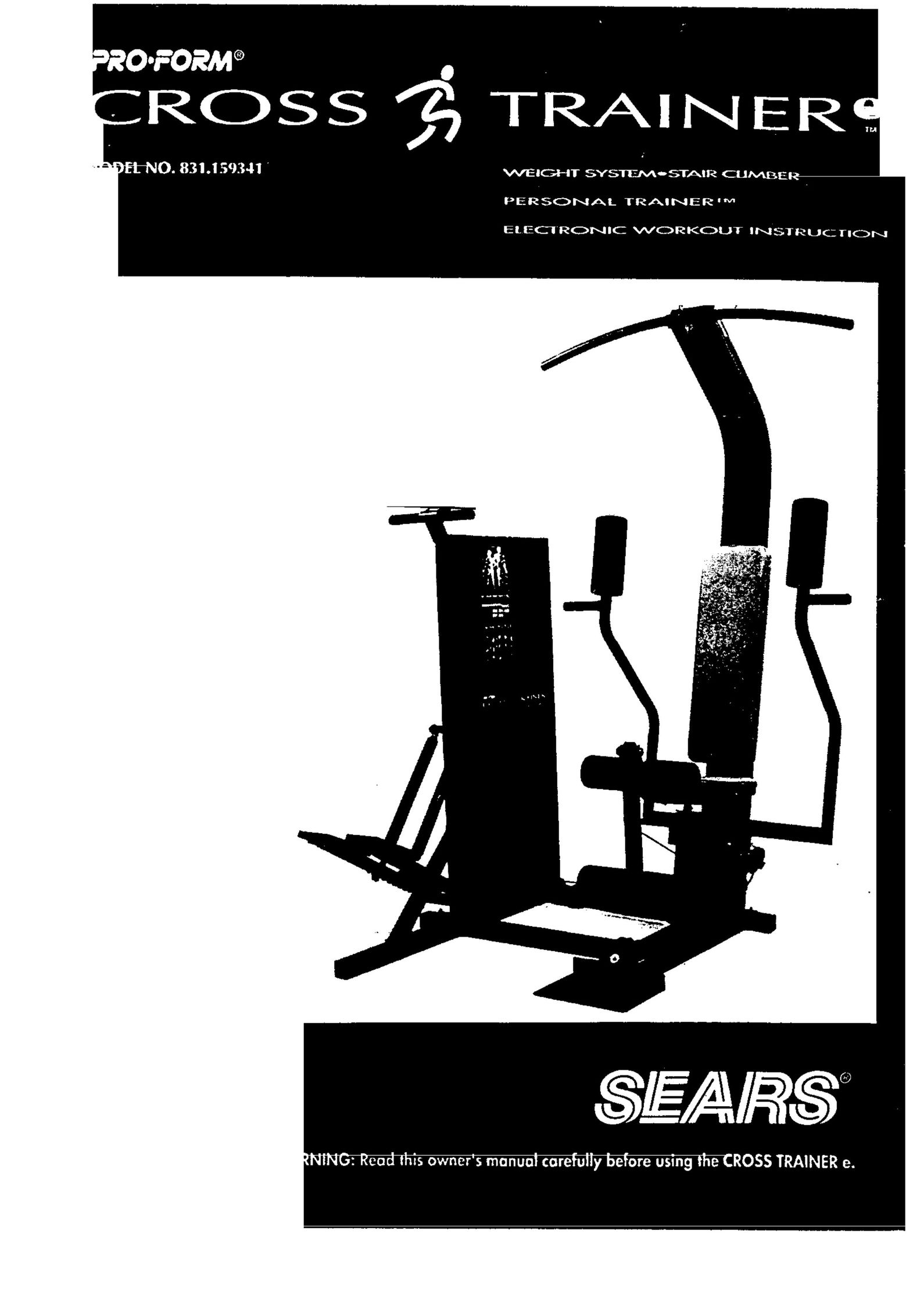 Sears 831.159341 Fitness Equipment User Manual