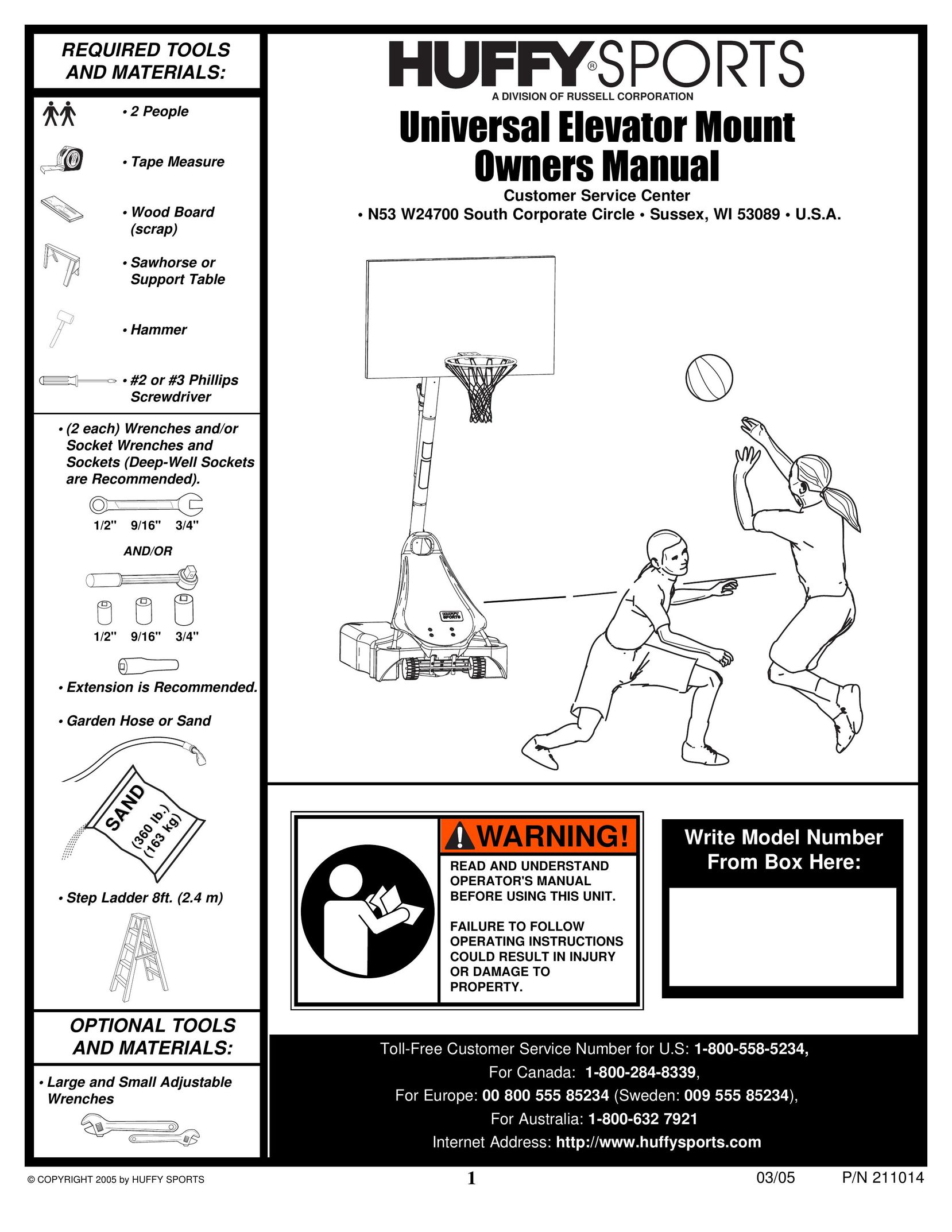 Spalding 211014 Fitness Equipment User Manual