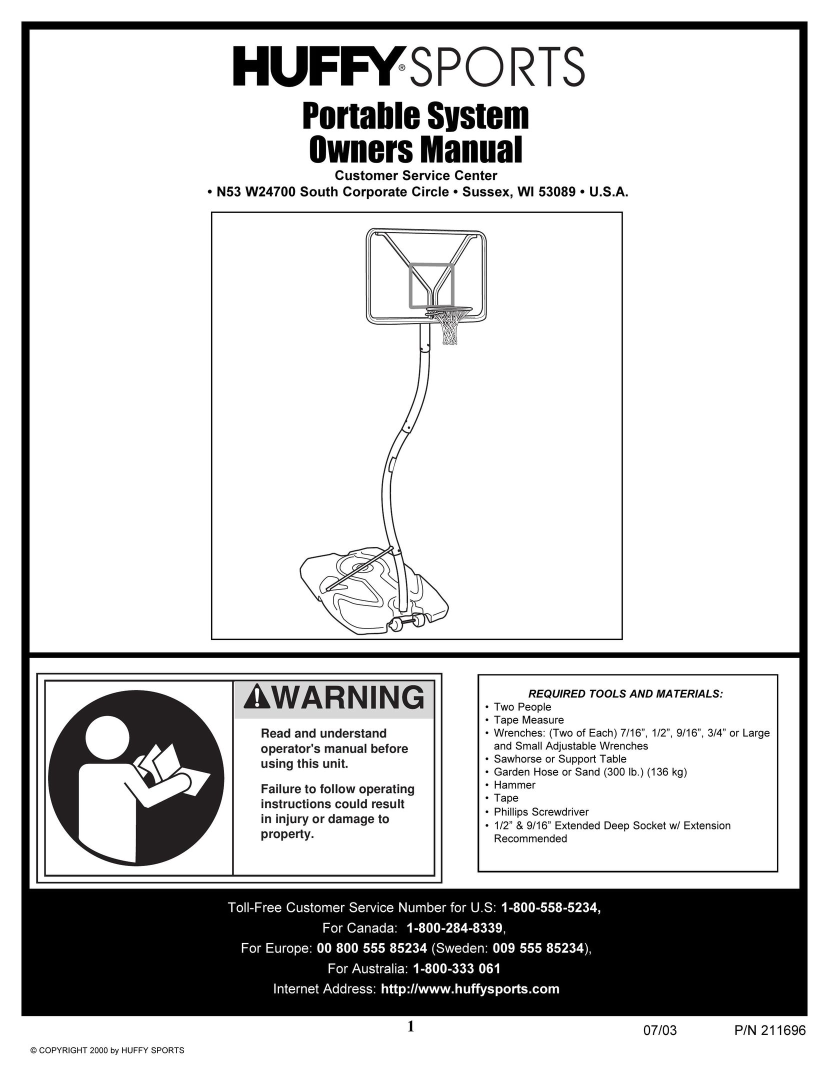 Spalding 211696 Fitness Equipment User Manual