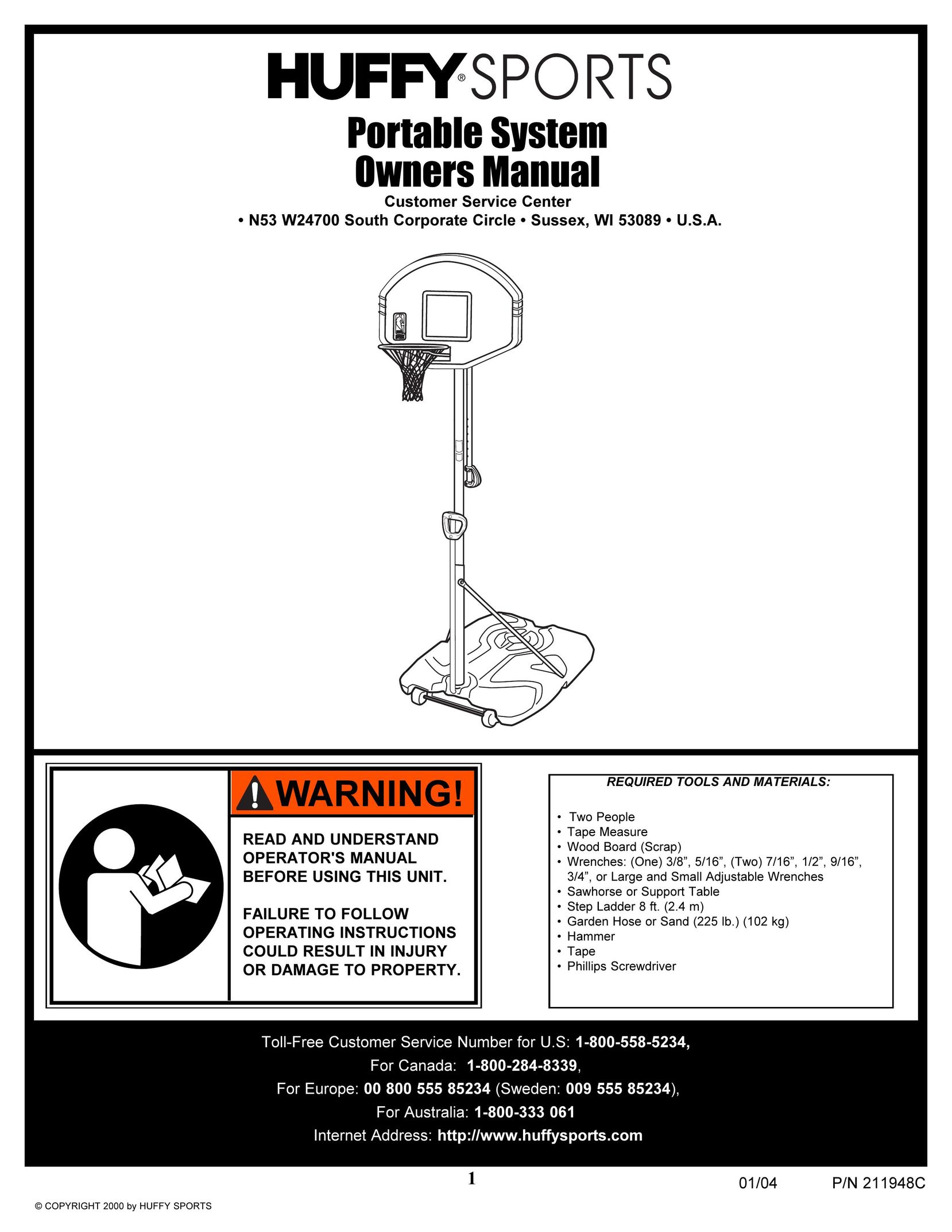 Spalding 211948C Fitness Equipment User Manual