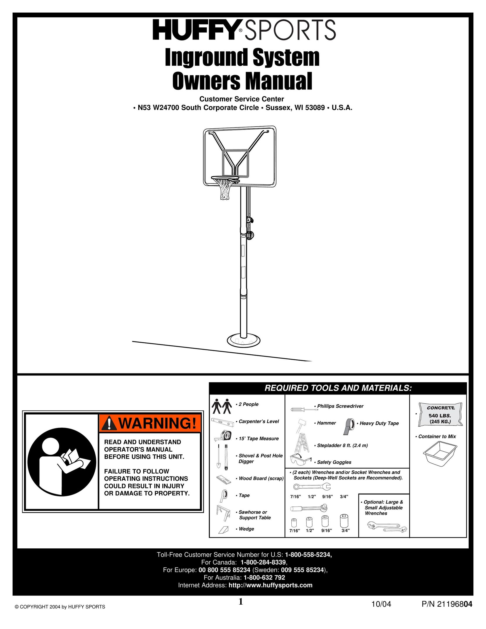Spalding 21196804 Fitness Equipment User Manual