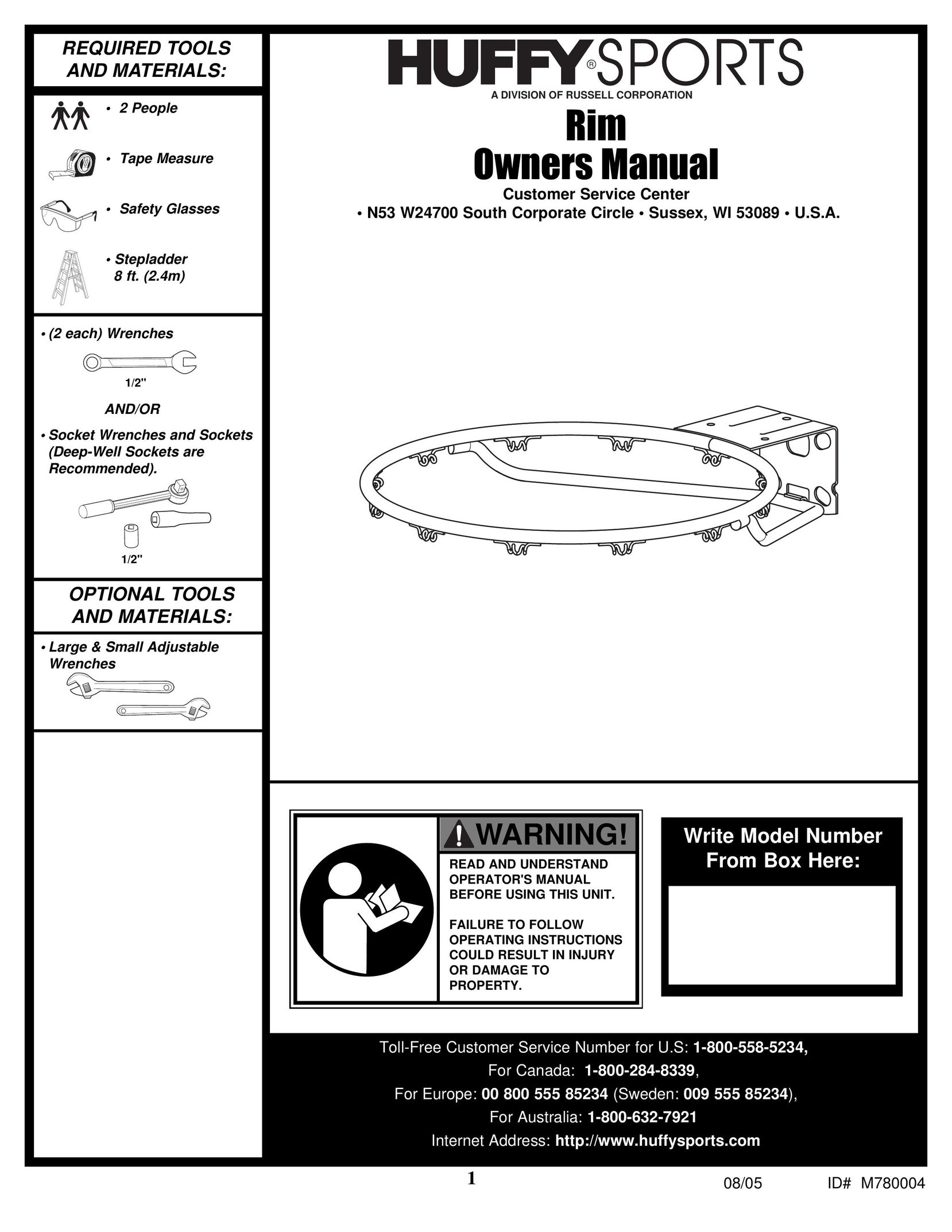 Spalding M781924 Fitness Equipment User Manual