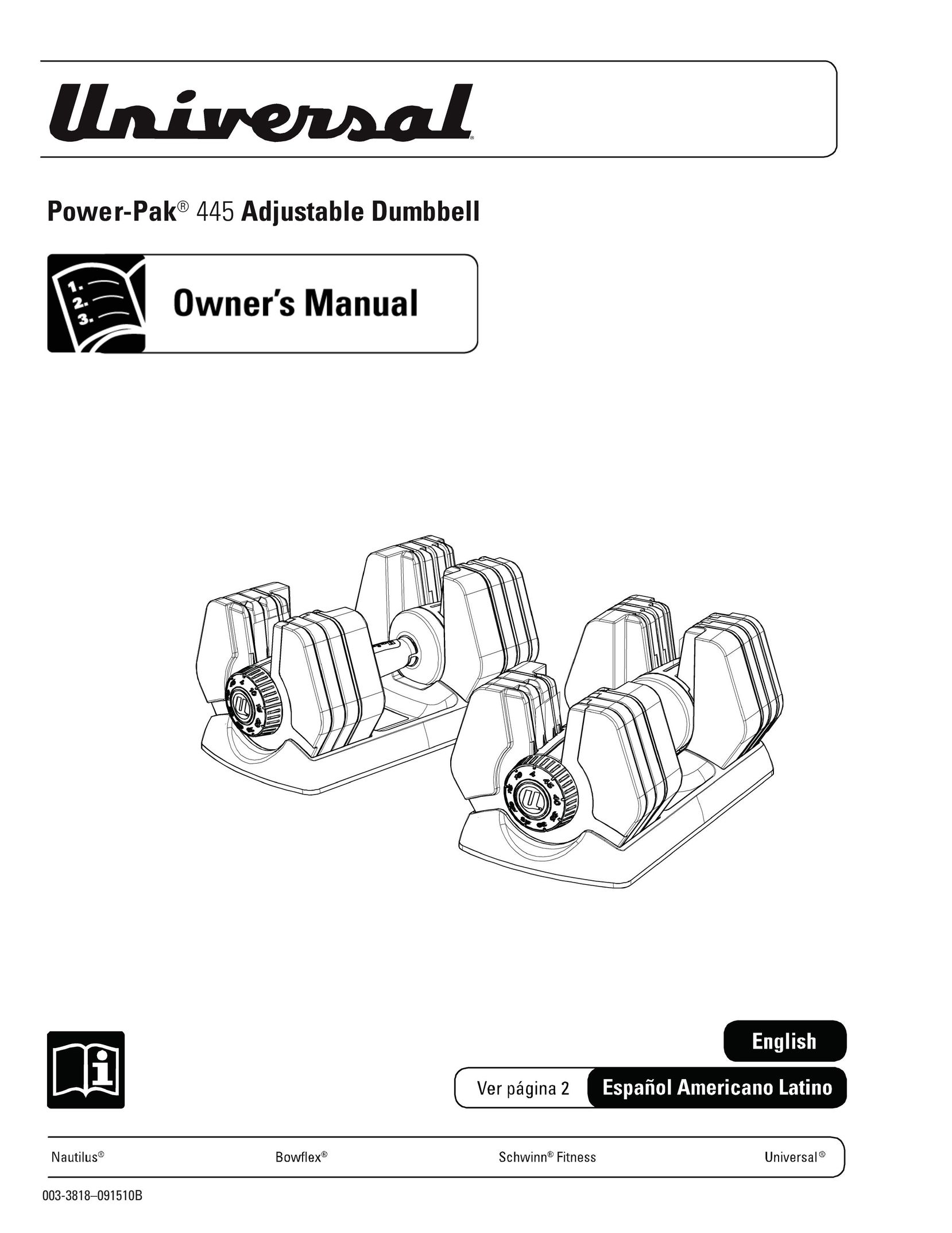 Universal 003-3818091510B Fitness Equipment User Manual