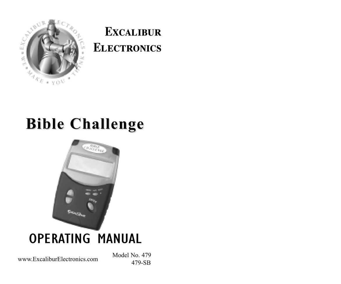Excalibur electronic 479-SB Games User Manual