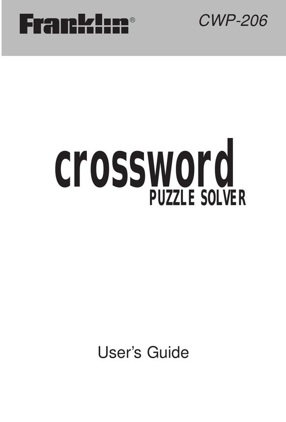 Franklin CWP-206 Games User Manual