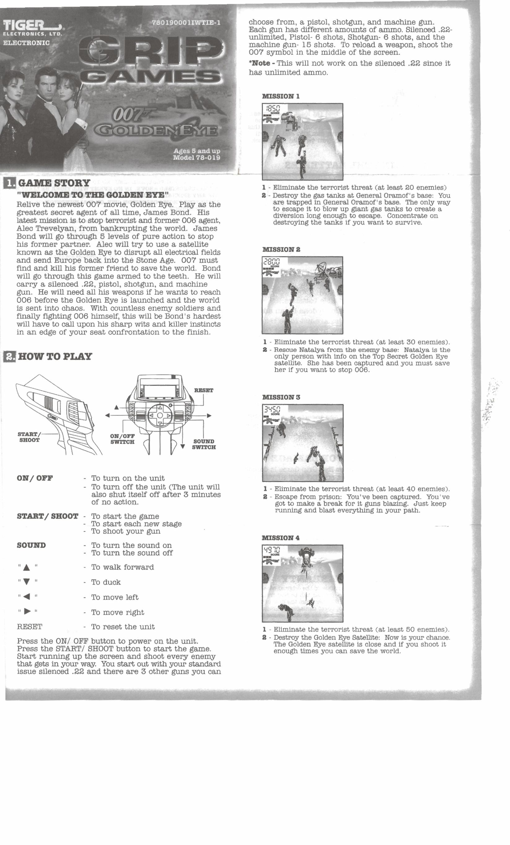Hasbro 007 Golden Eye Games User Manual