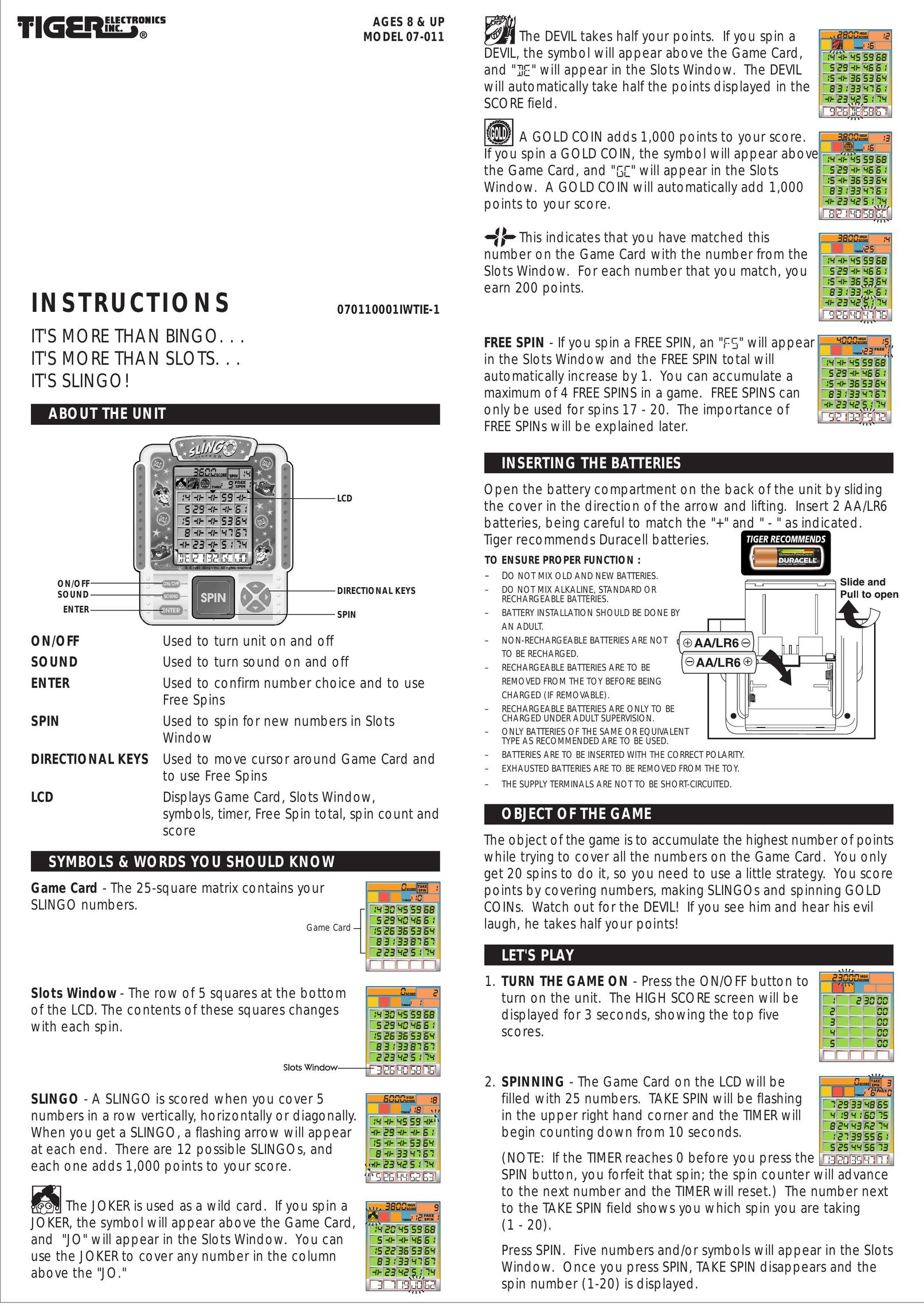 Hasbro 07-011 Games User Manual